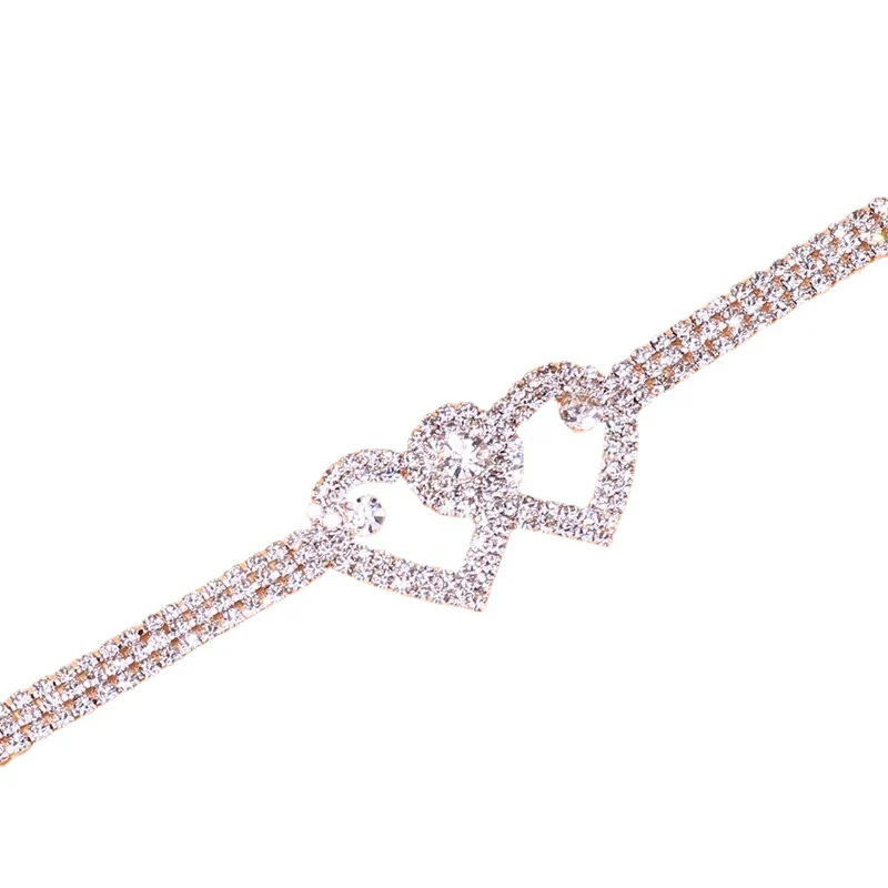 Double Heart Rhinestone Leg Wrap Leg Chains - Image 6