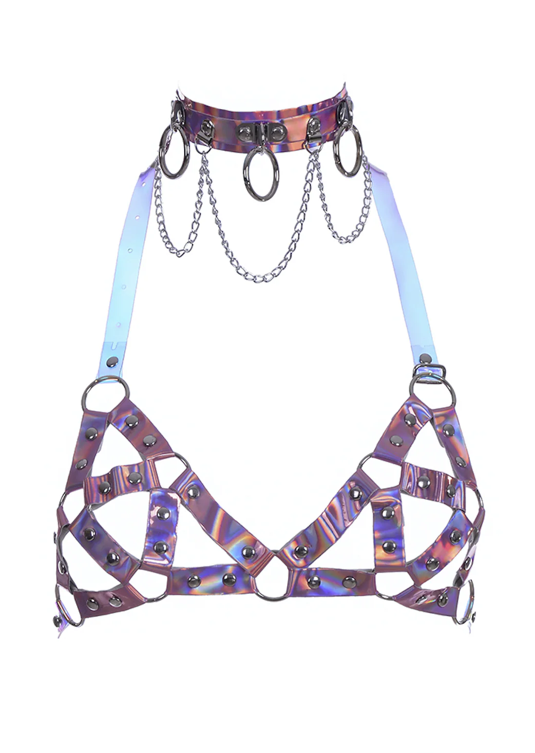 Hologram Harness Bra & Choker Set - Image 3