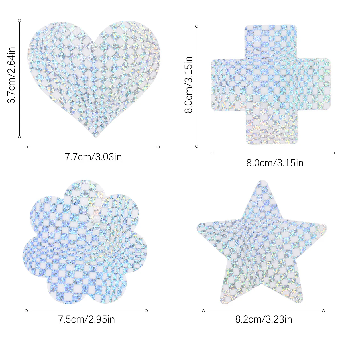 Fixie Holographic Heart Pasties - Image 3
