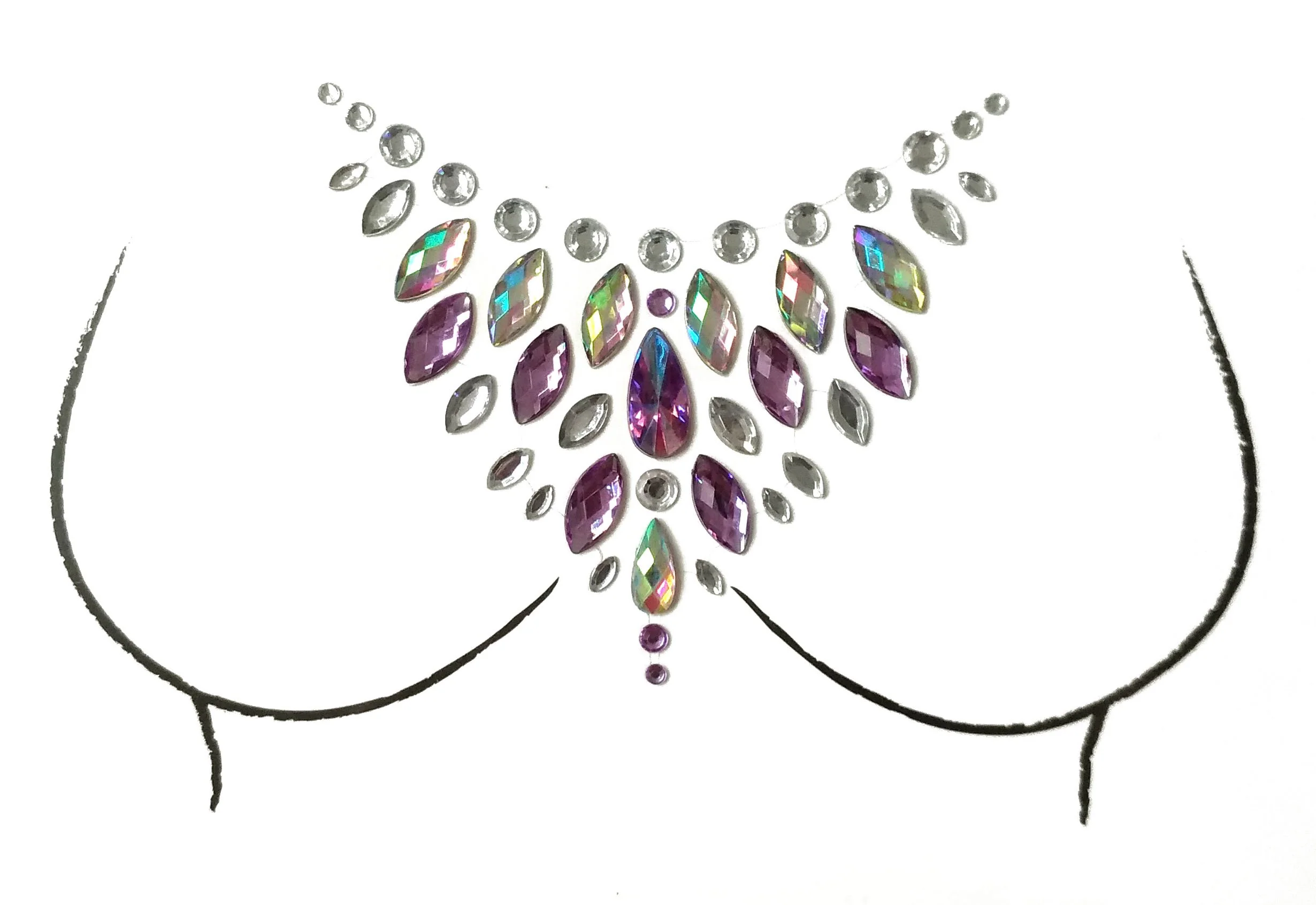 Flamingo Rhinestone Crystal Body Jewels, Chest Jewels - Image 2