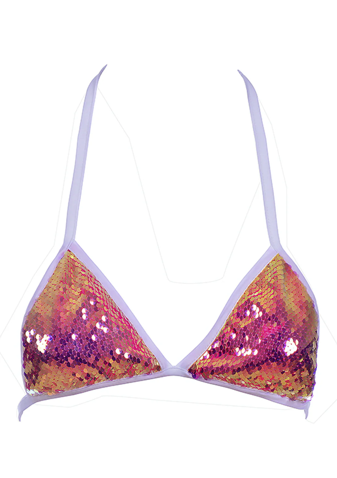 Passion Fruit Sequin Triangle Top - Image 5
