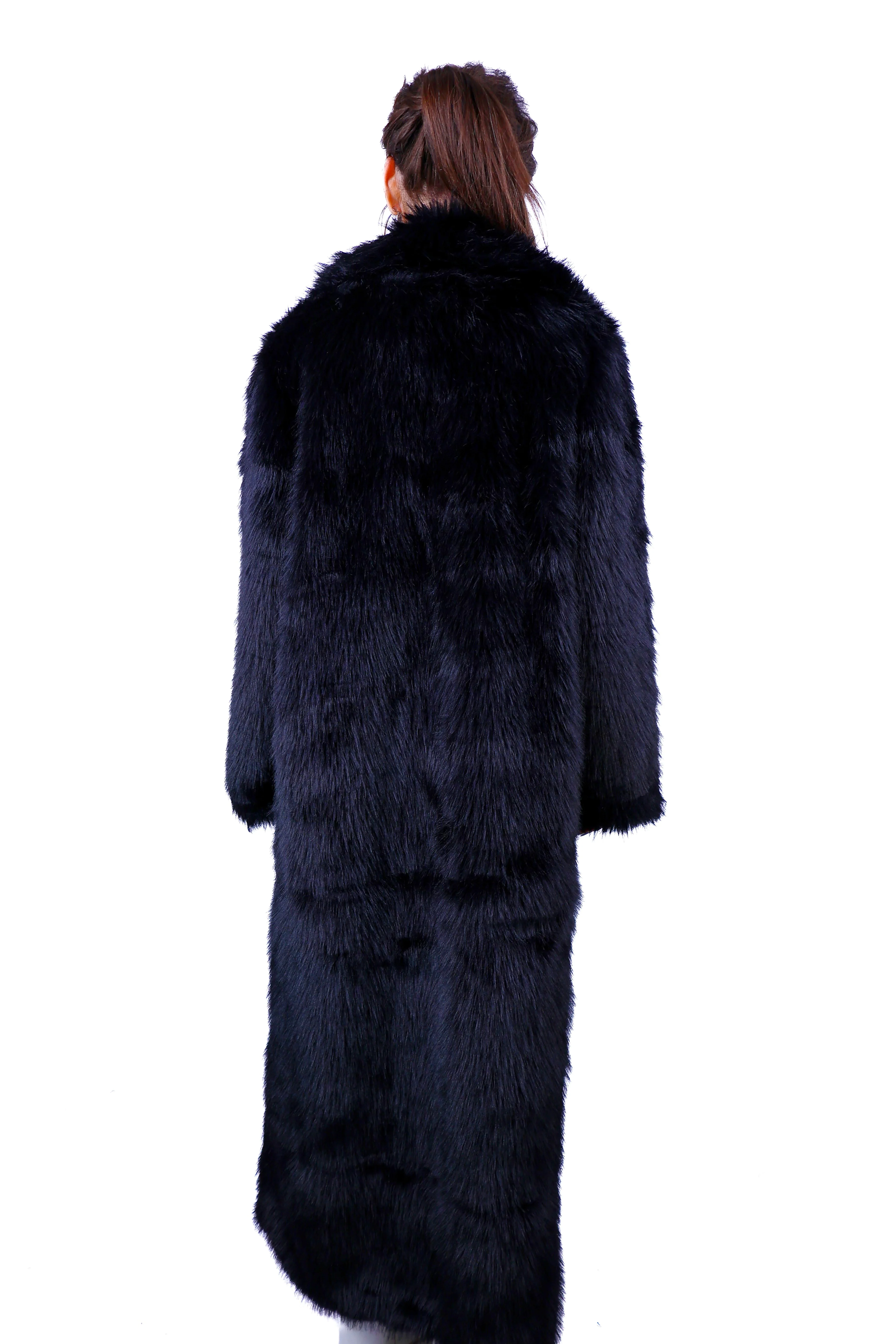 Midnight Chic Long Fuzzy Jacket - Image 4