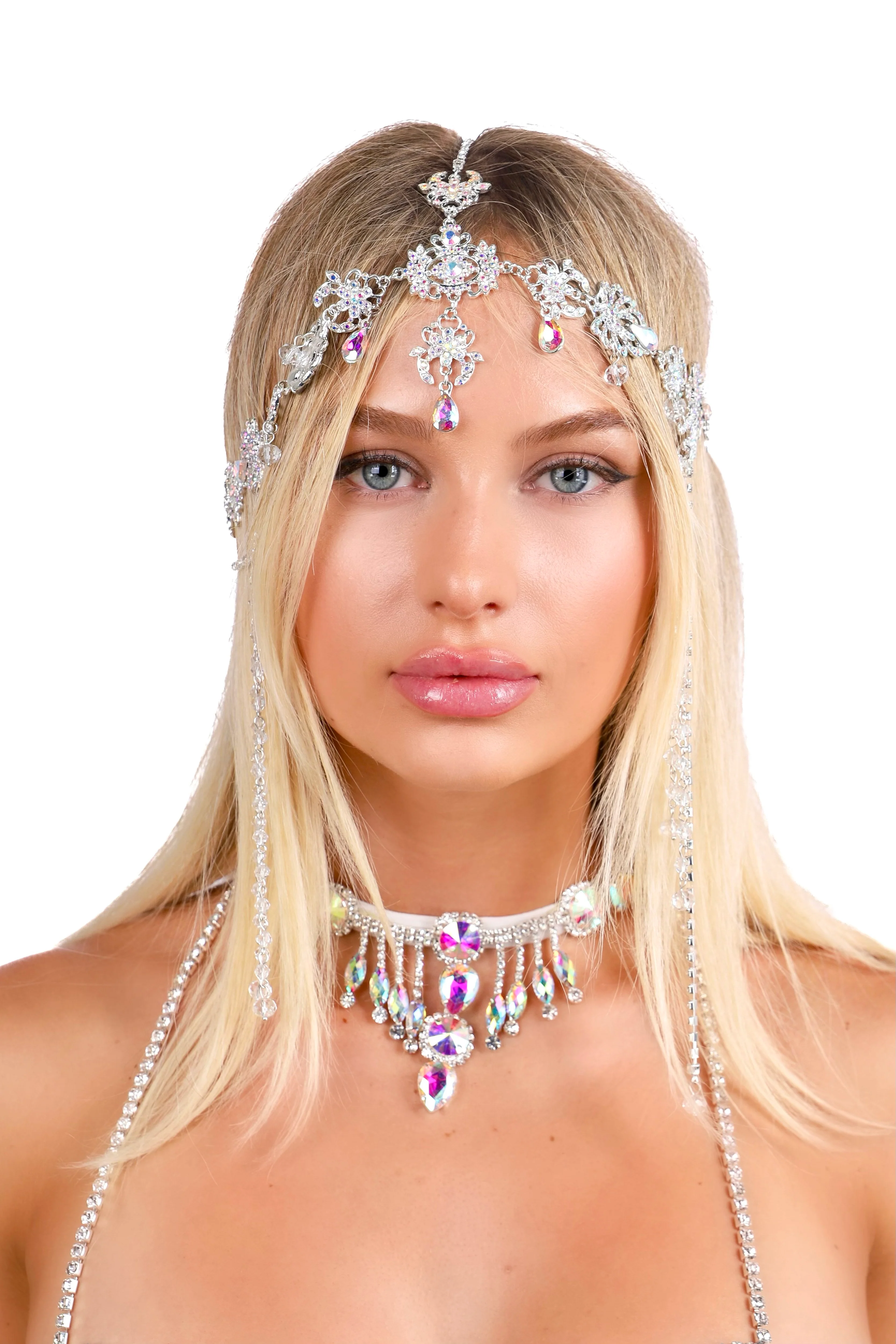 FULL OUTFIT- Aqua Rhinestone Mermaid (7 pcs) - Image 5