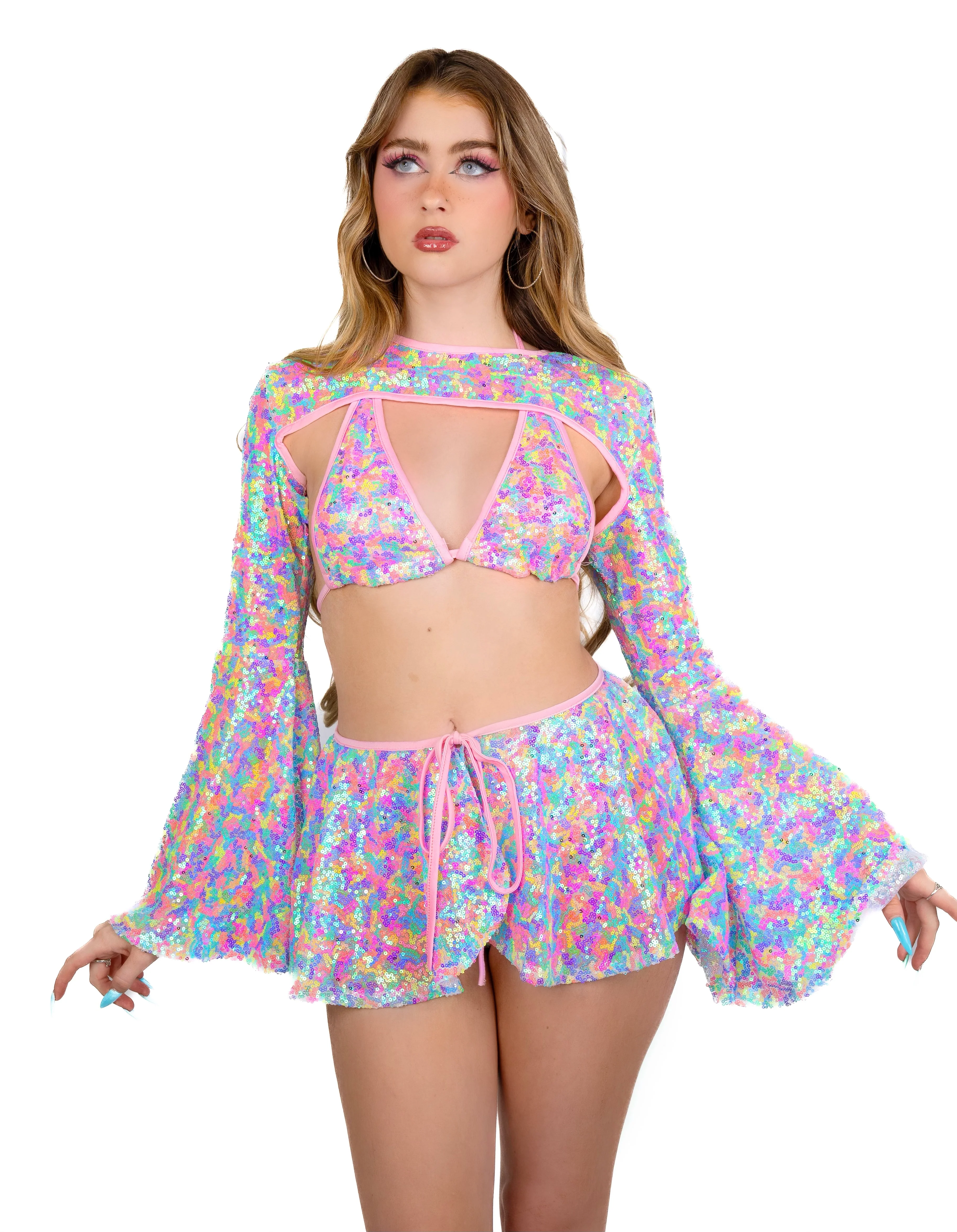 FULL OUTFIT- Candy Goddess Sequin Set (4 pcs) - Image 2
