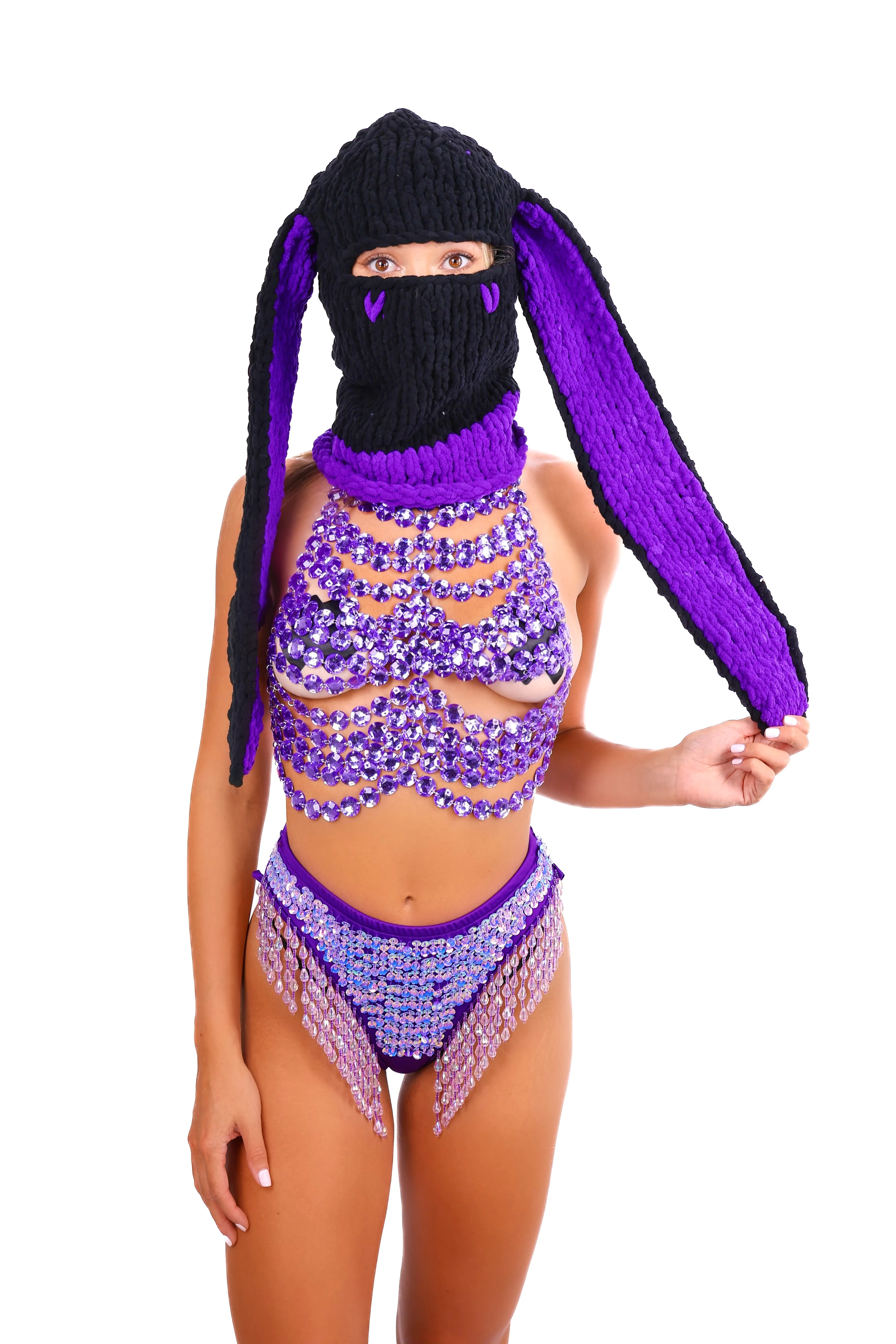 FULL OUTFIT- Midnight Amethyst Purple Bunny (3 pcs) - Image 2