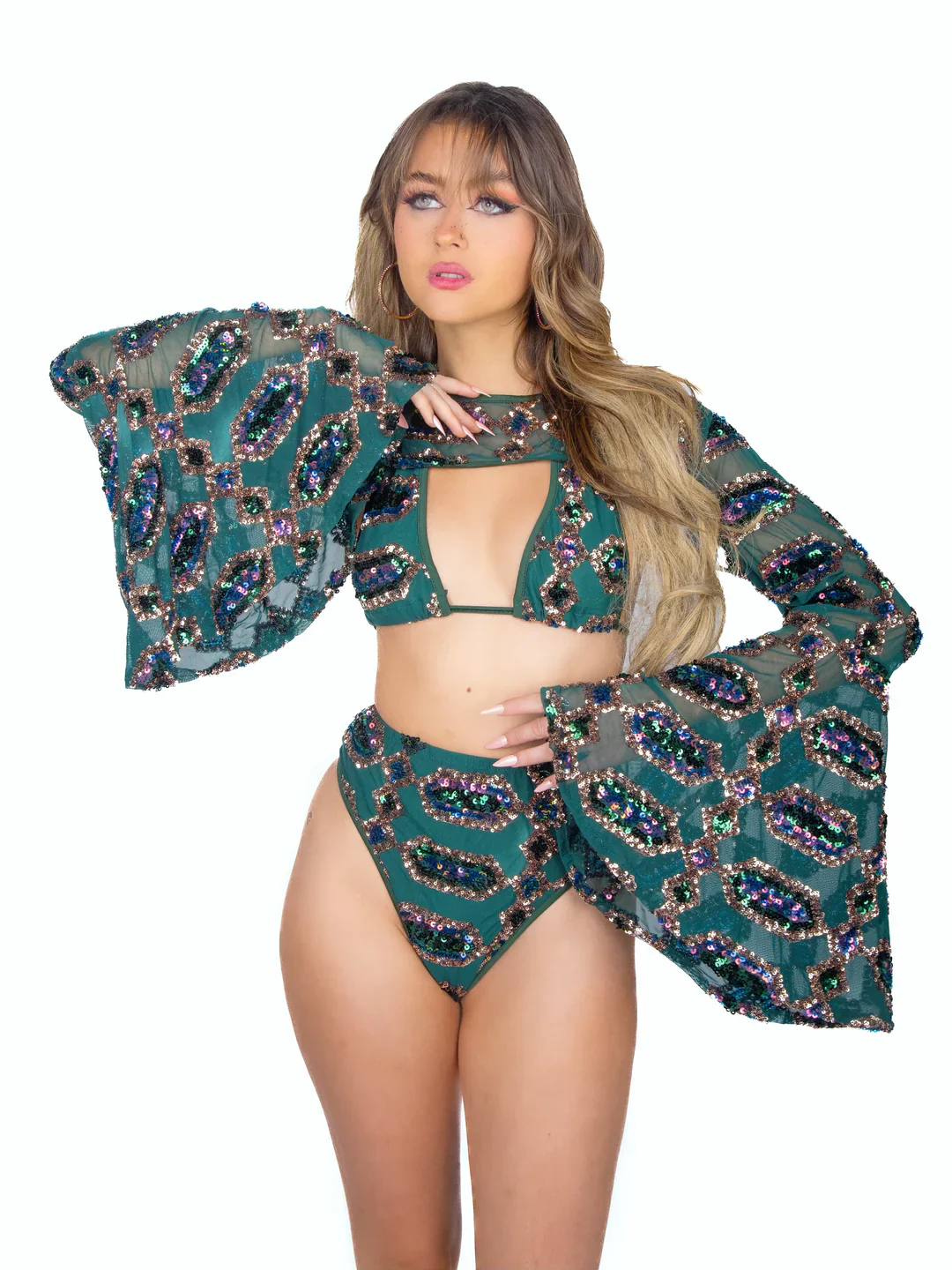 Emerald Jade Goddess Sequin Set - Image 14