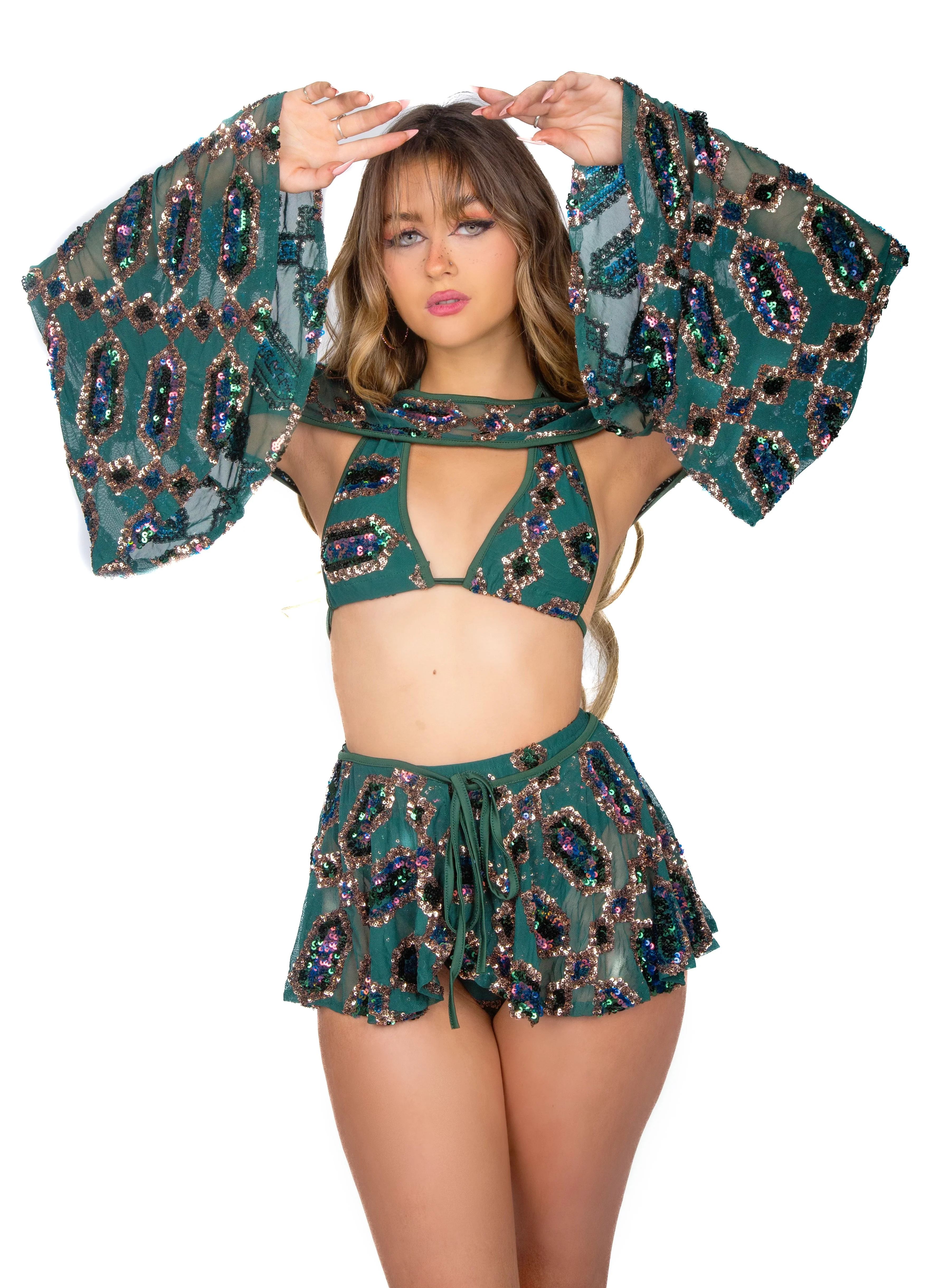 Emerald Jade Goddess Sequin Set - Image 4