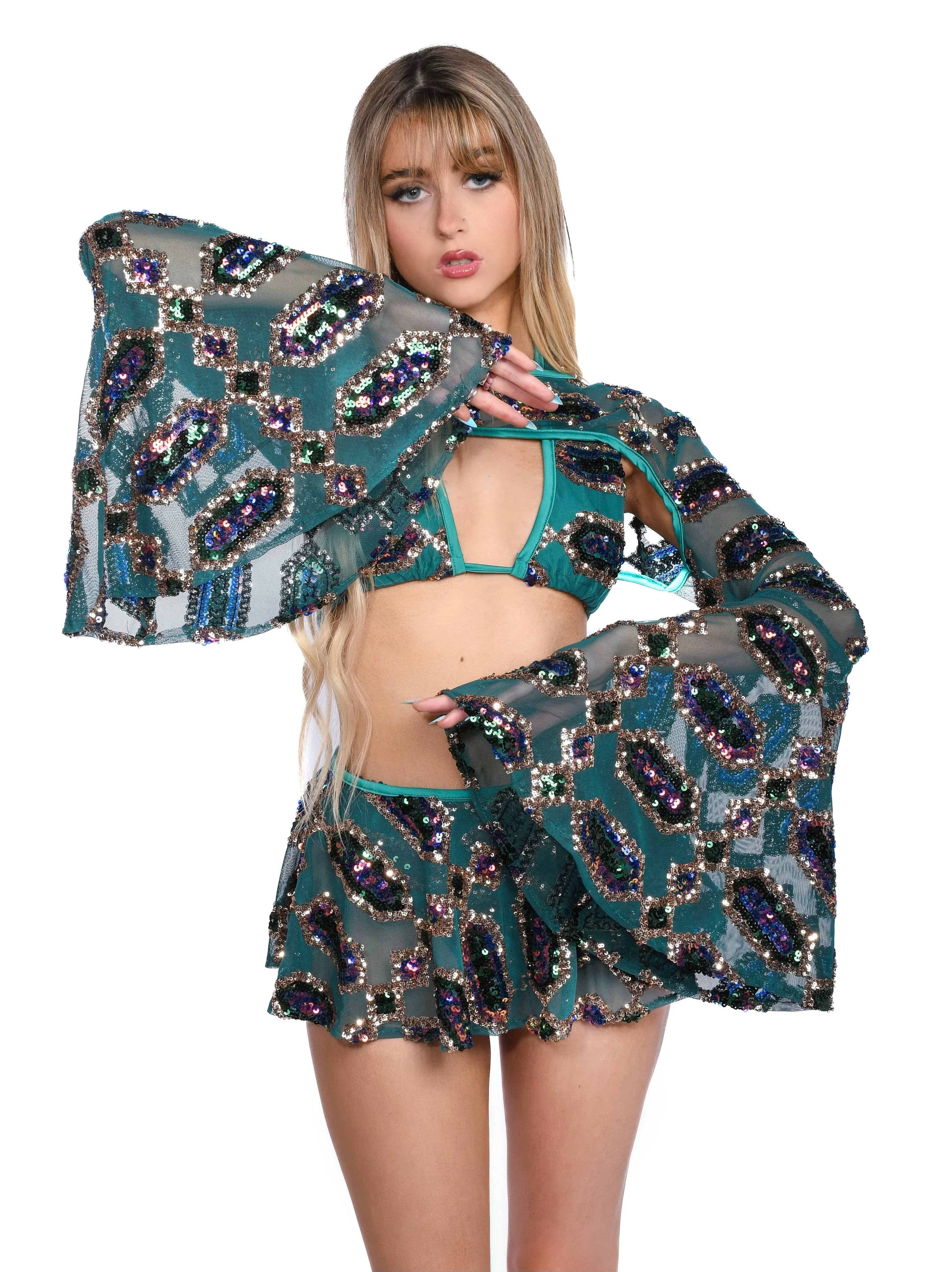 Emerald Jade Goddess Sequin Set - Image 7