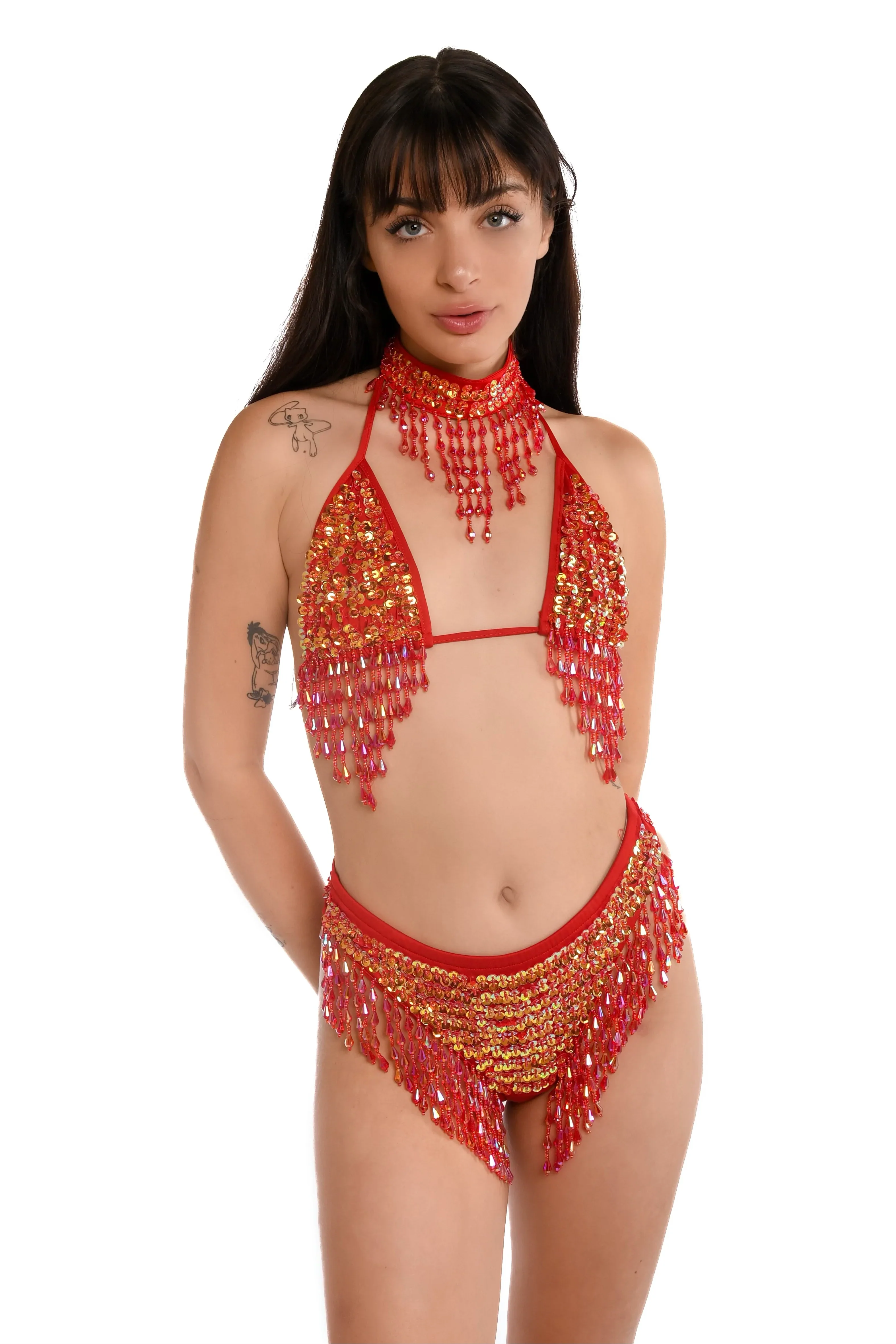 FULL OUTFIT- Flames Hand Stitched Sequin Set - Image 5