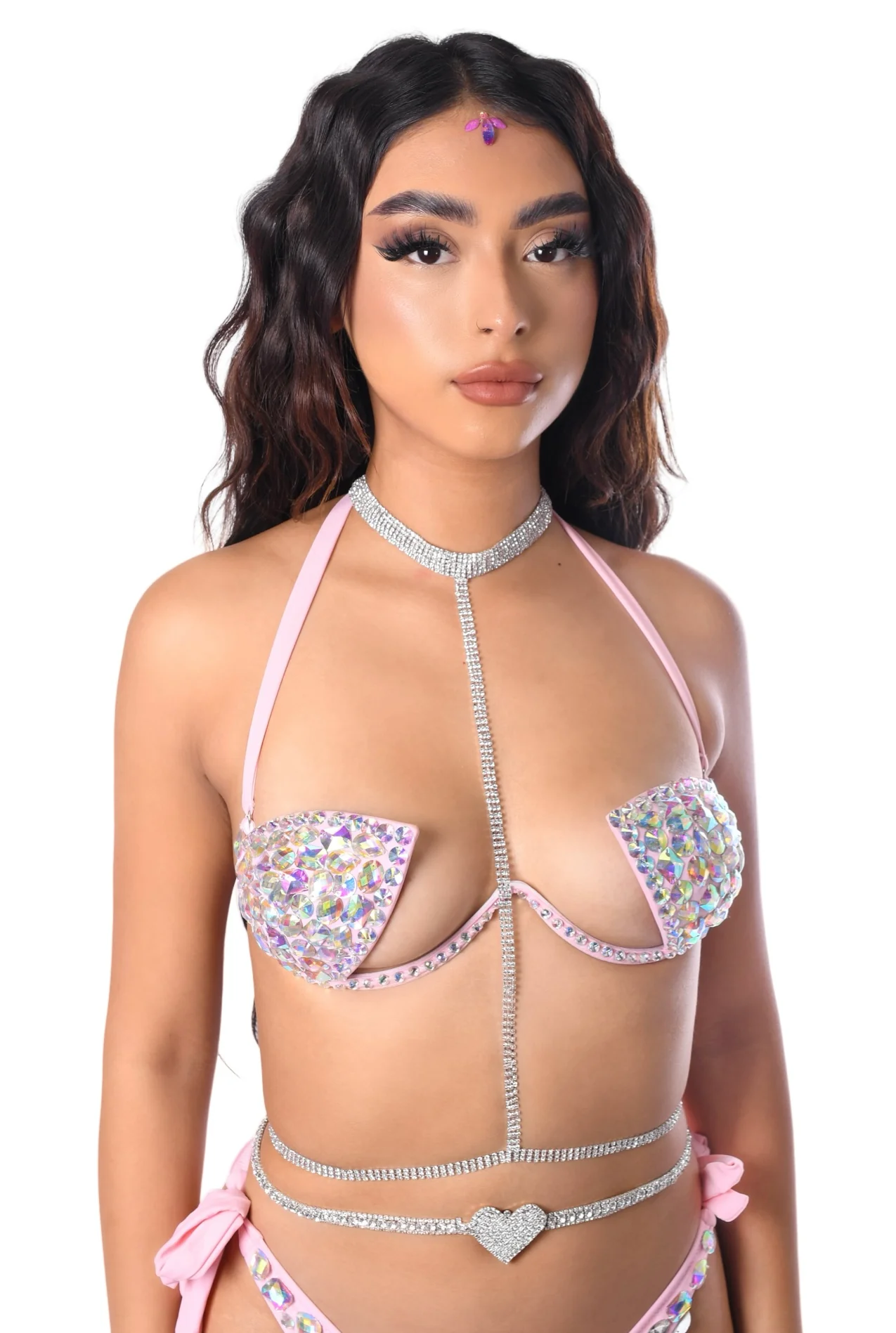 FULL OUTFIT- Glam Babe (Carnival Top+Bottoms+Bodychain+Belt+Leg Wrap) - Image 3