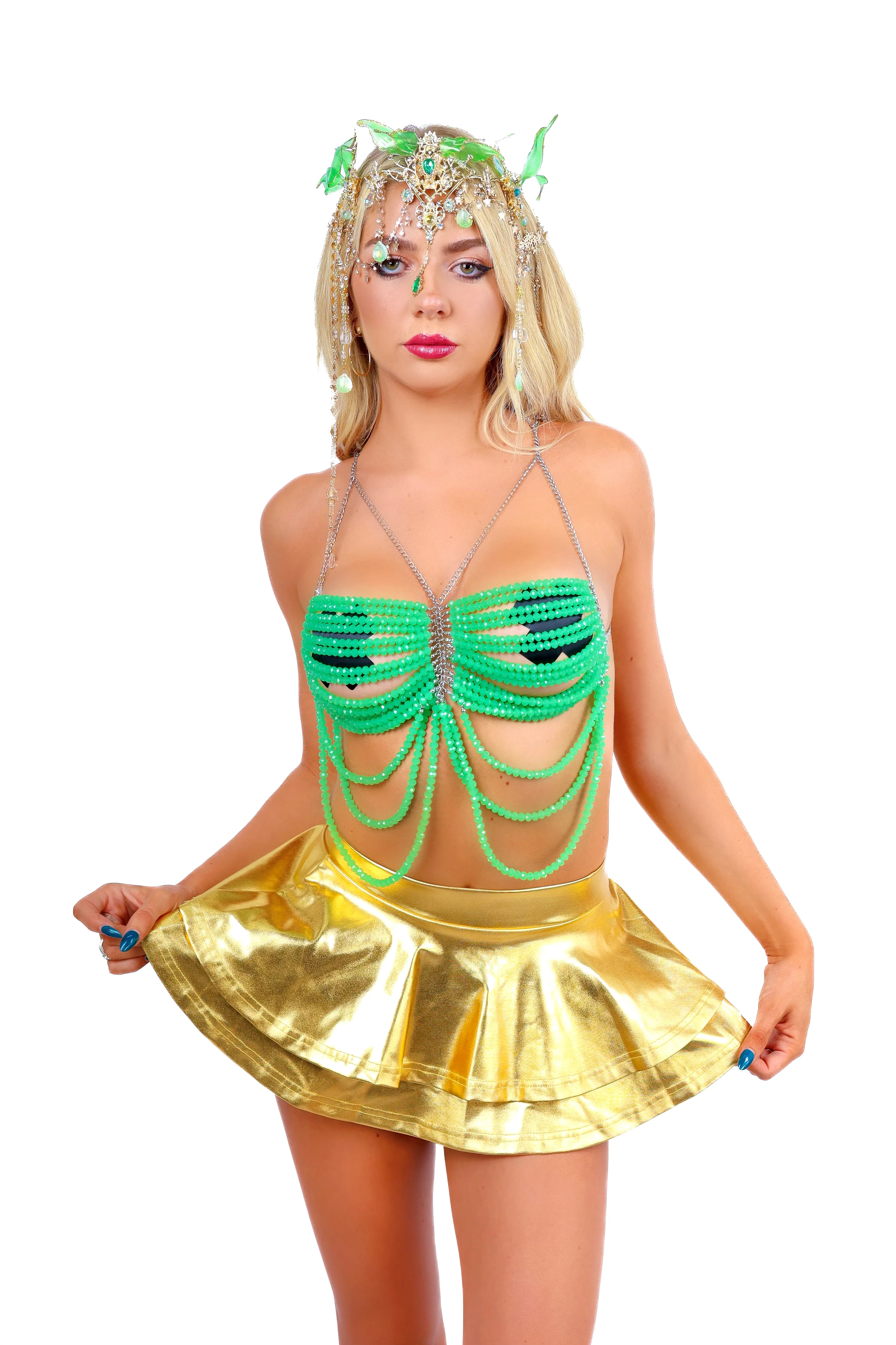 FULL OUTFIT- Green Jade Genesis Goddess (3 pcs) - Image 3