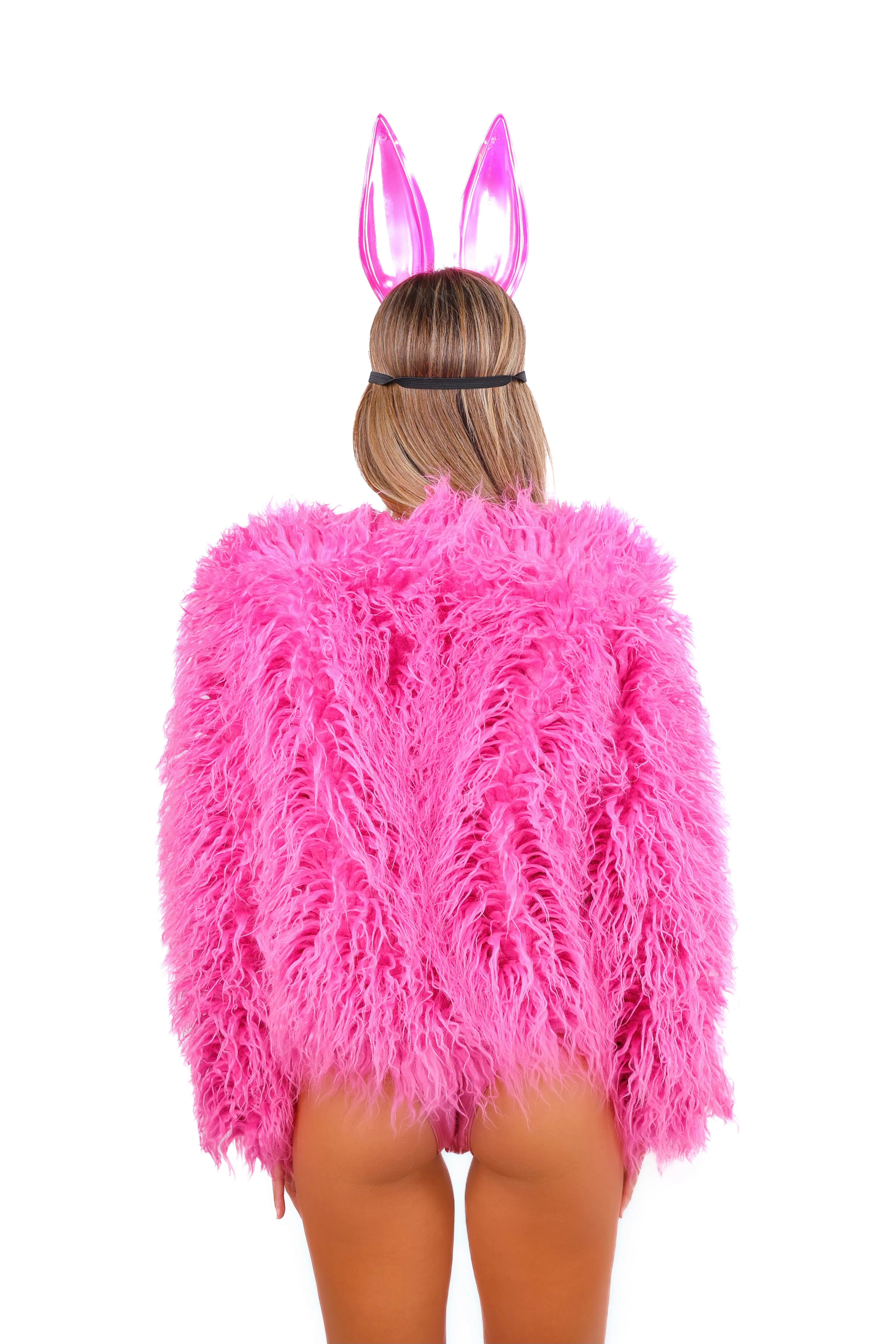 FULL OUTFIT- Rose Pink Fuzzy Bunny (4 pcs) - Image 2