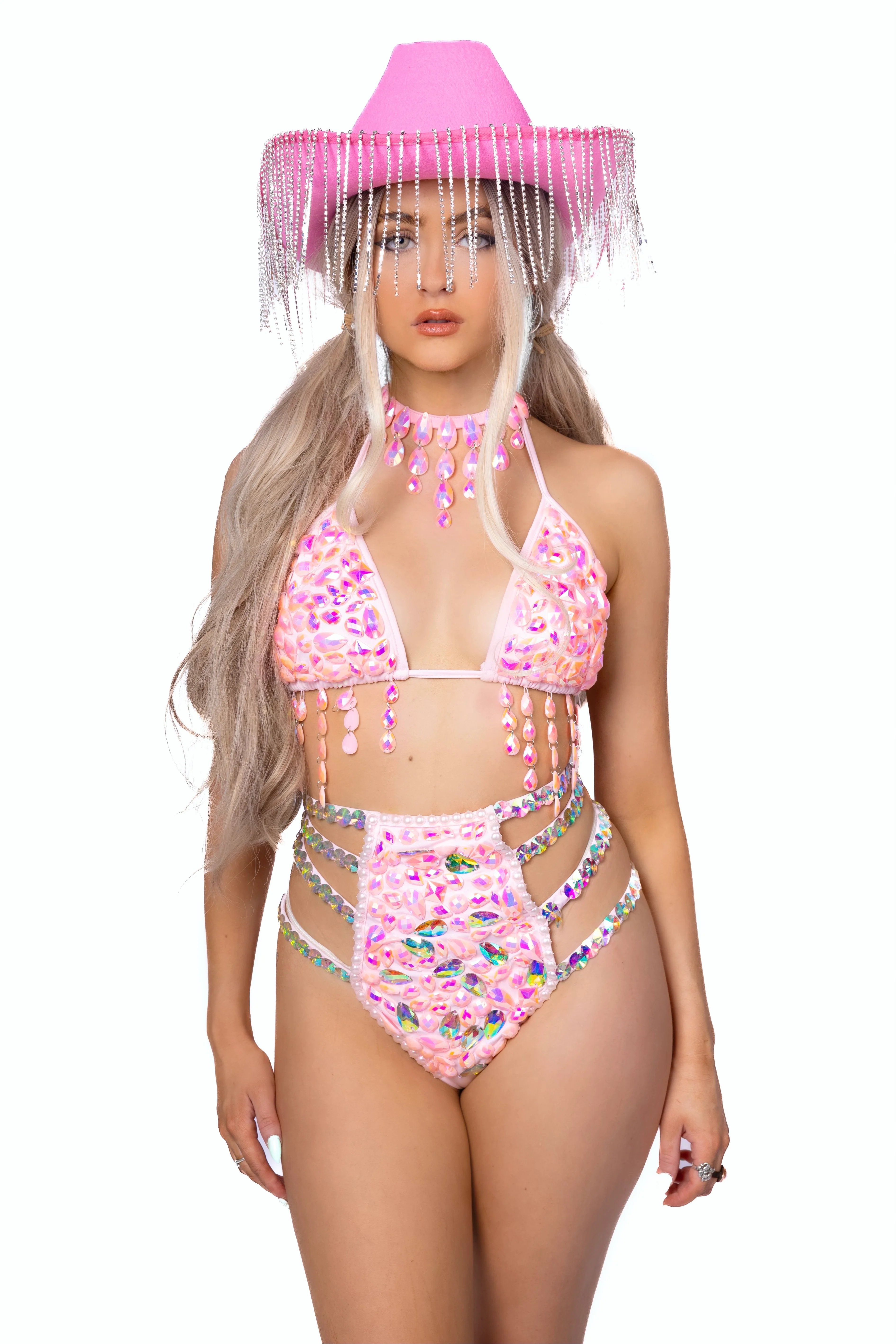 FULL OUTFIT- Pink Rhinestone Cowgirl (4 pcs) - Image 2
