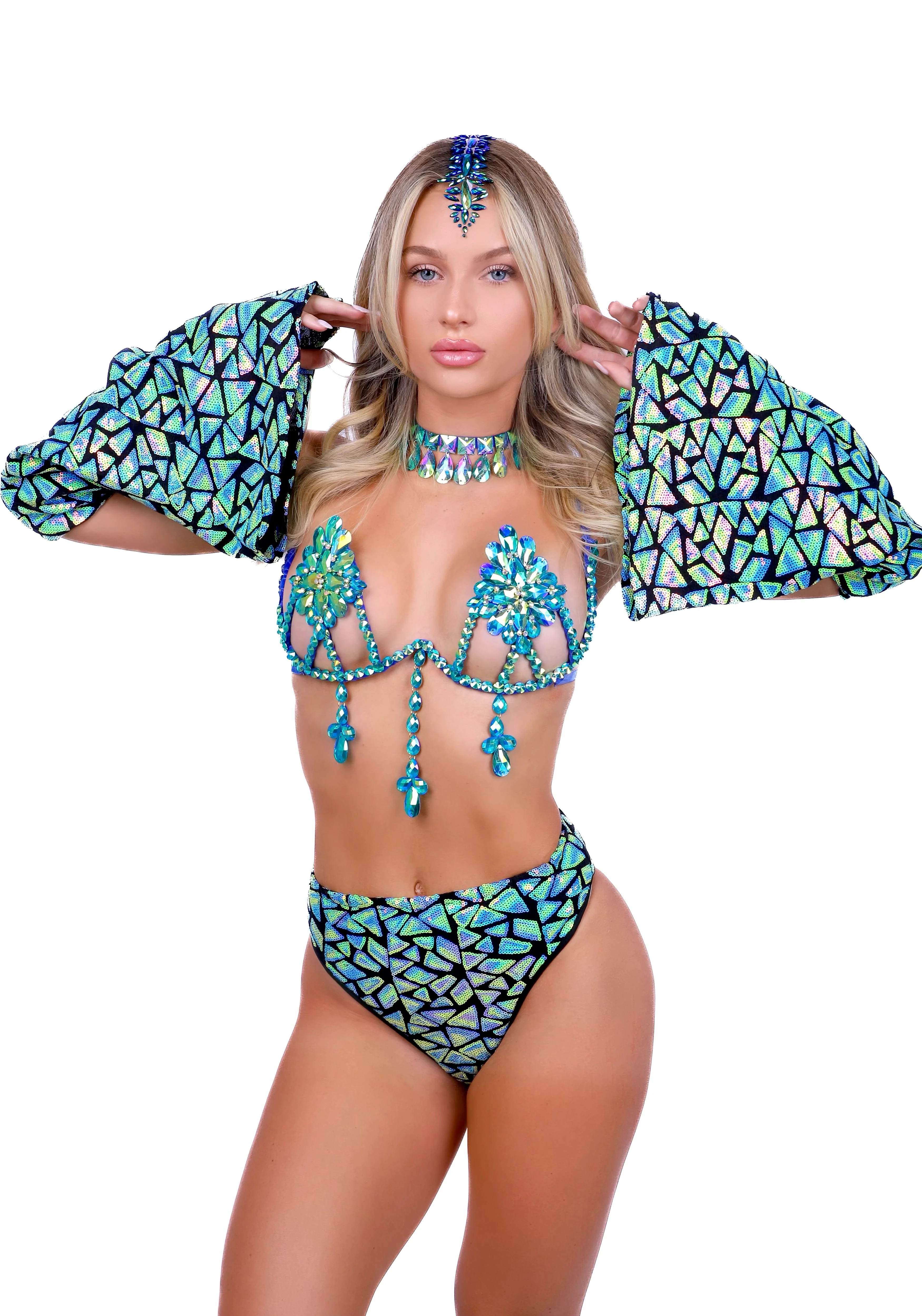 FULL OUTFIT- Turquoise Gem Aura (4 pcs) - Image 4