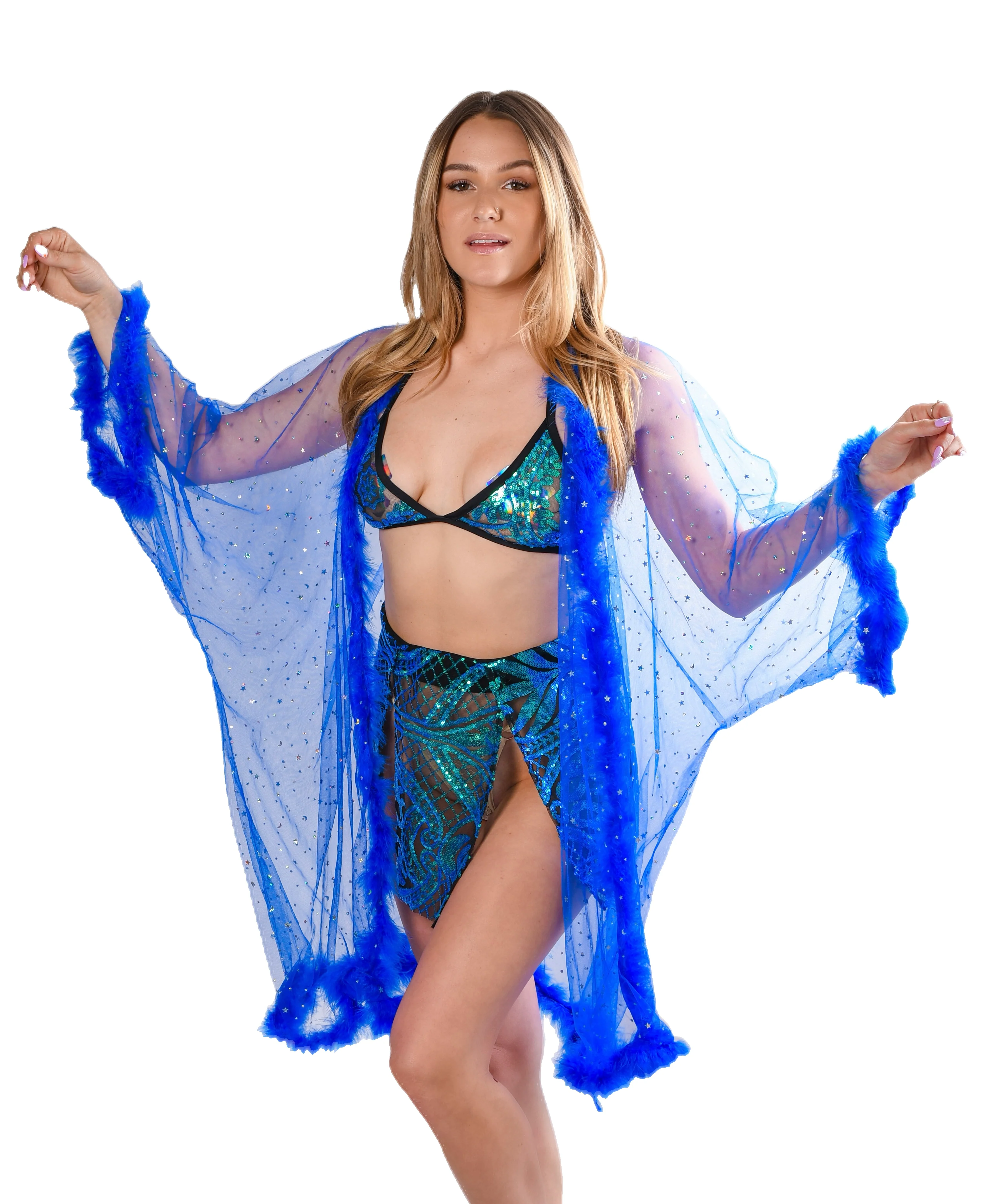 Fuzzy Kimono - Royal Blue - Image 3