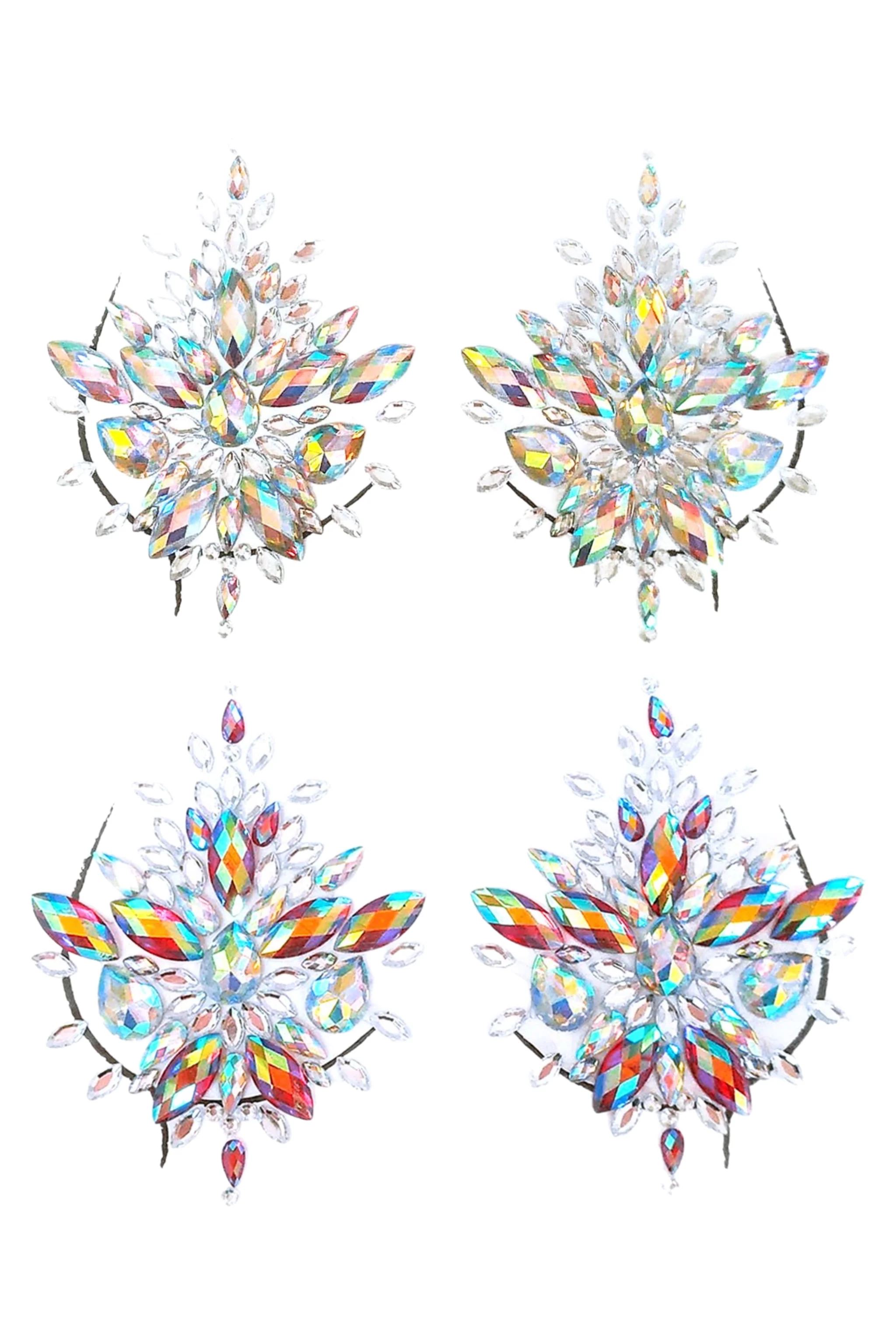 God is Woman Rhinestone Crystal Body Jewels, Pasties Set