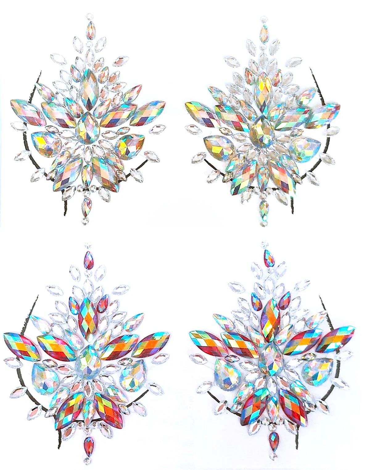 God is Woman Rhinestone Crystal Body Jewels, Pasties Set - Image 2