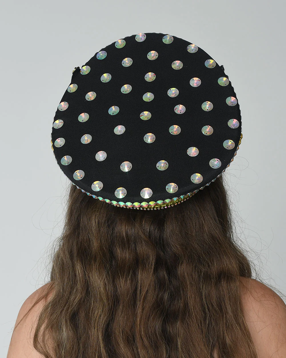 Golden Pink Rhinestone Festival Hat - Image 5