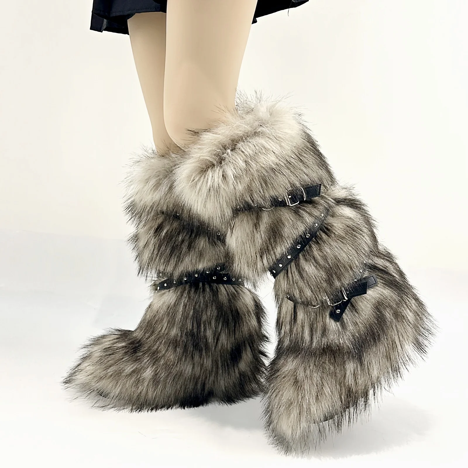 Grey Bear 2.0 Funky Tall Fuzzy Boots