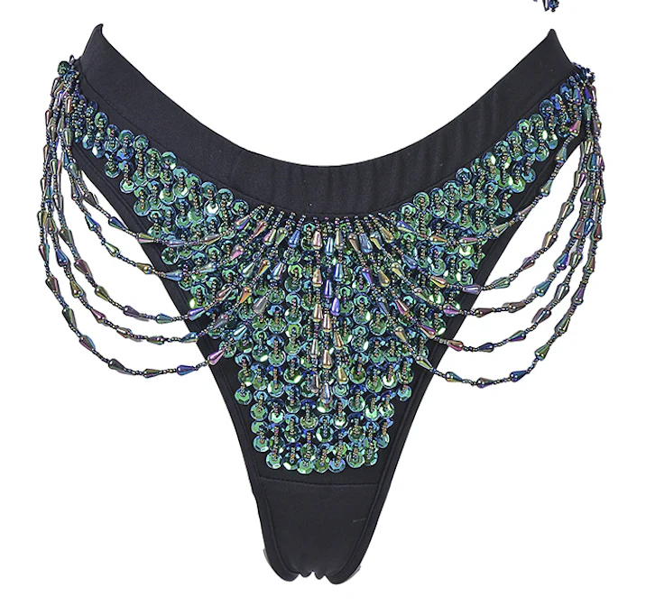 Hand Stitched Sequin Cheeky Bottoms- Chameleon - Image 3