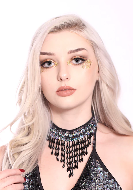 Hand Stitched Sequin Choker/Necklace - Disco Barbie - Image 4