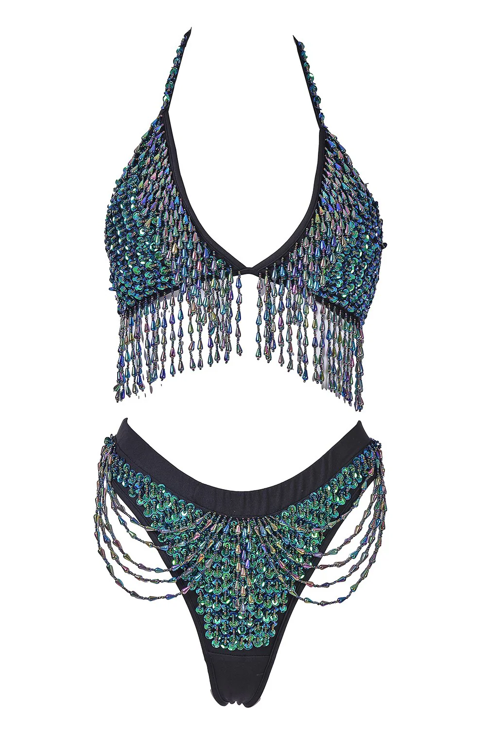 Hand Stitched Sequin Bra Top- Chameleon - Image 5