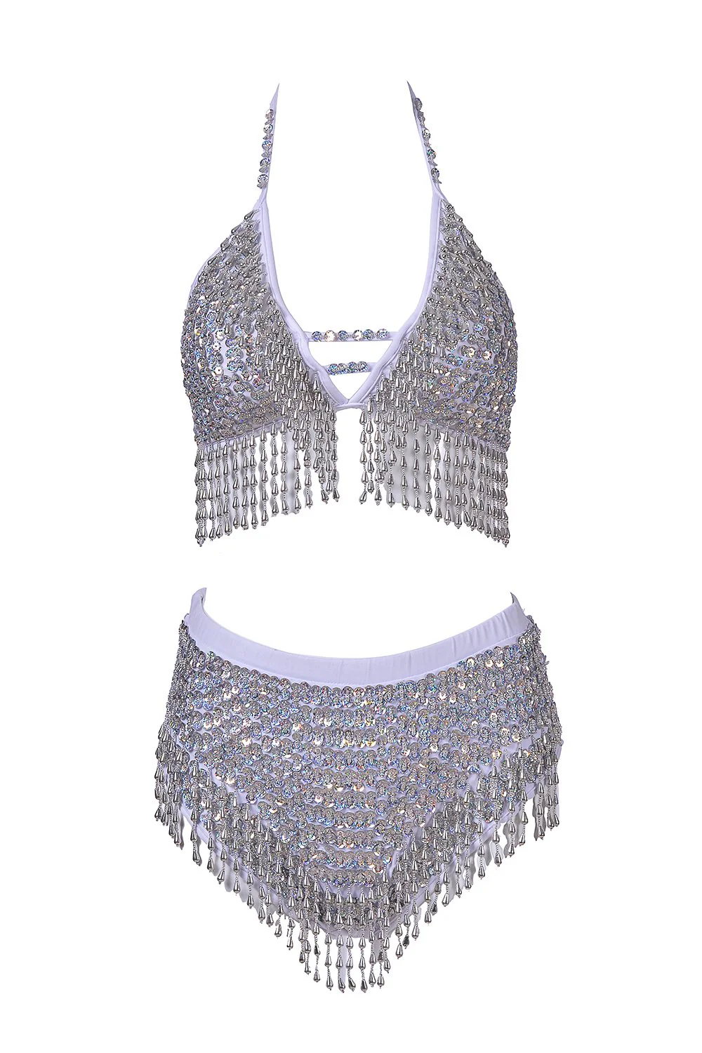 Hand Stitched Sequin Bra Top- Moonlight - Image 3