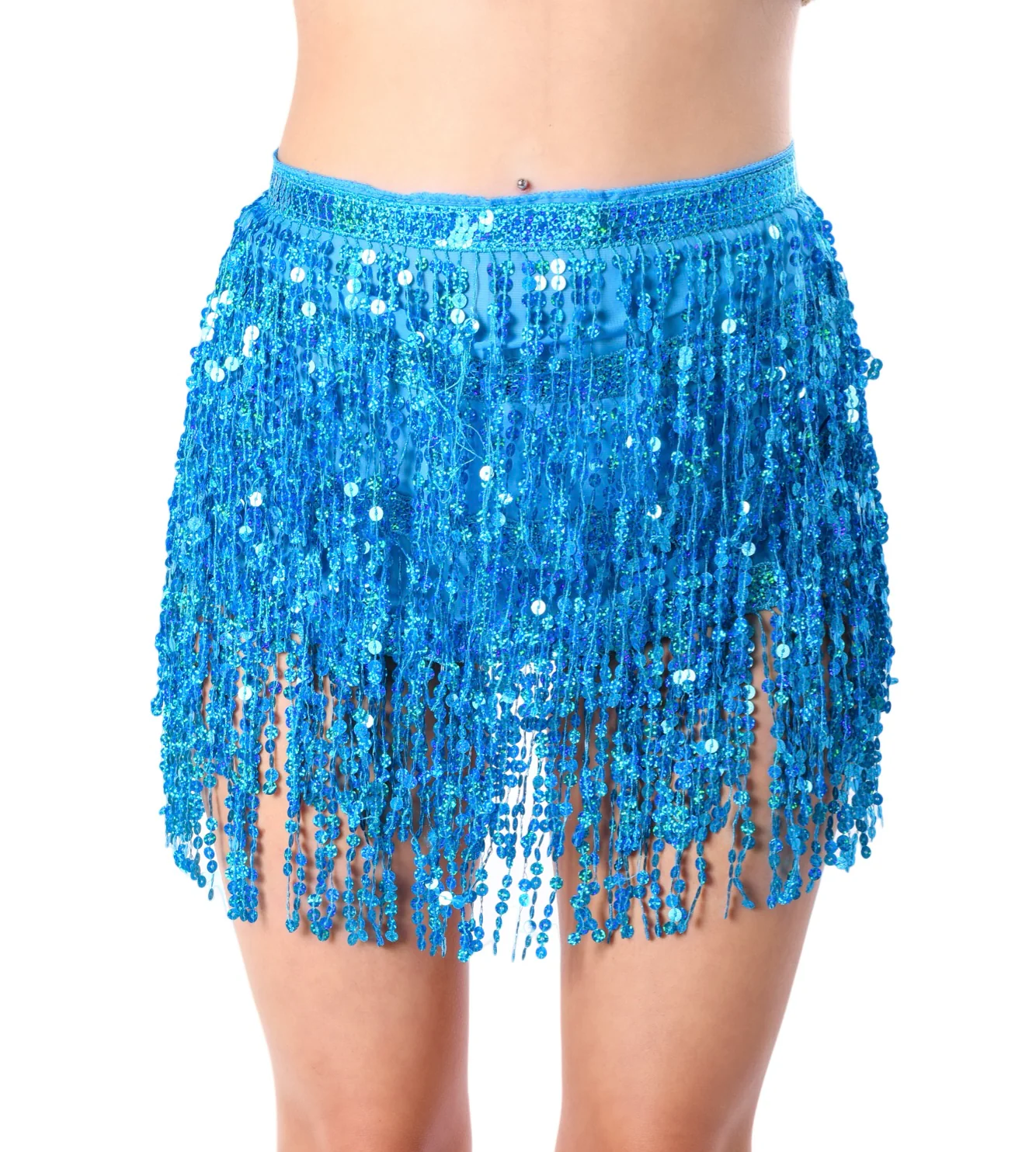 Holographic Sequin Skirt- Pixie Blue - Image 2