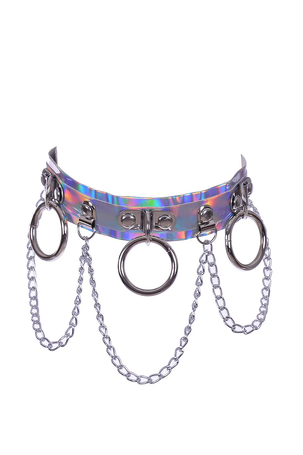 Hoop Chain Chocker in Baby Purple Hologram