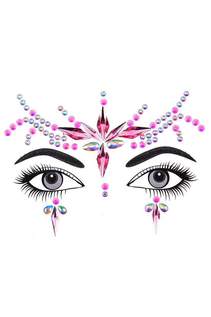 Hot Pink Fairy Festival Face Jewels