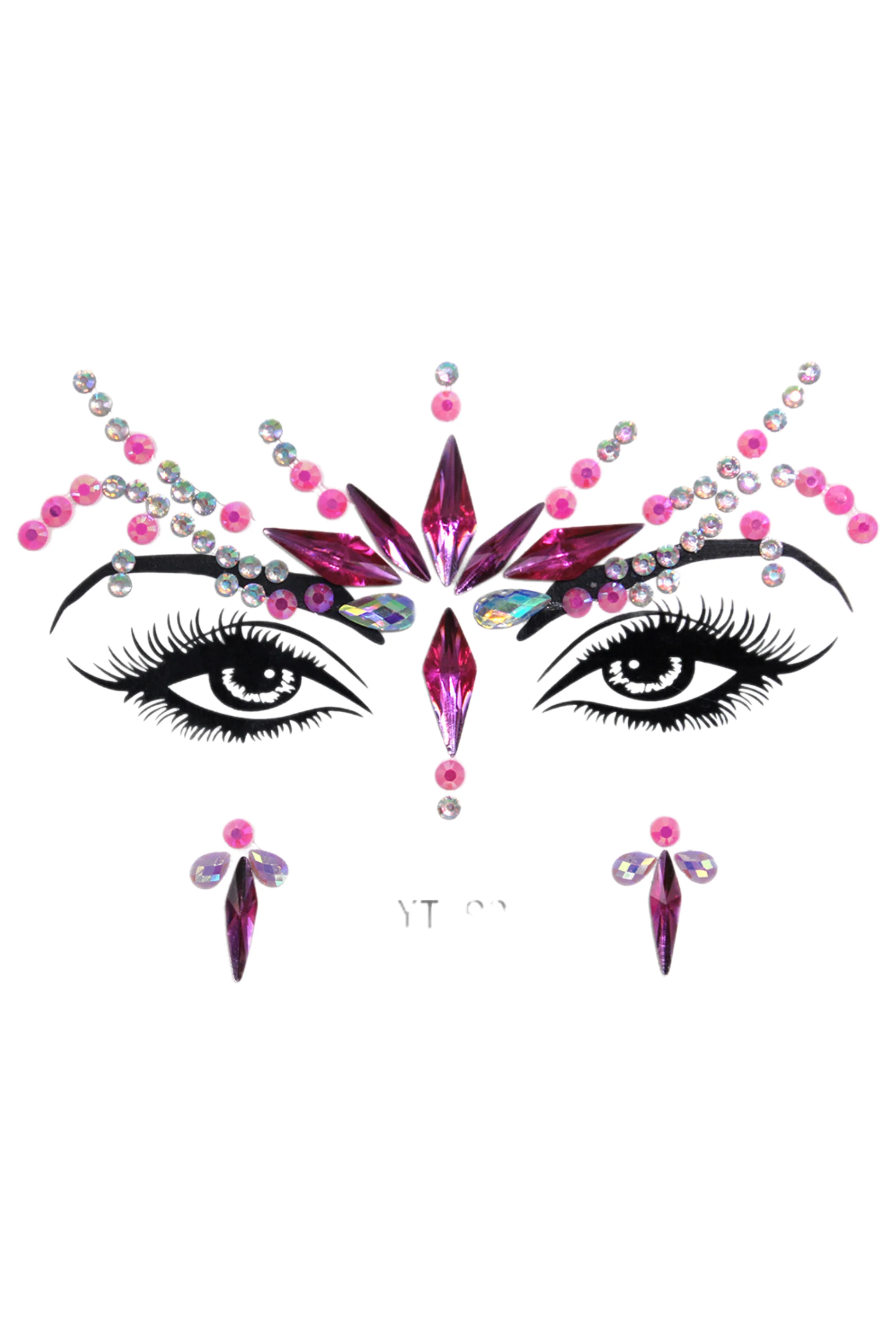 Hot Pink Fairy Festival Face Jewels - Image 2