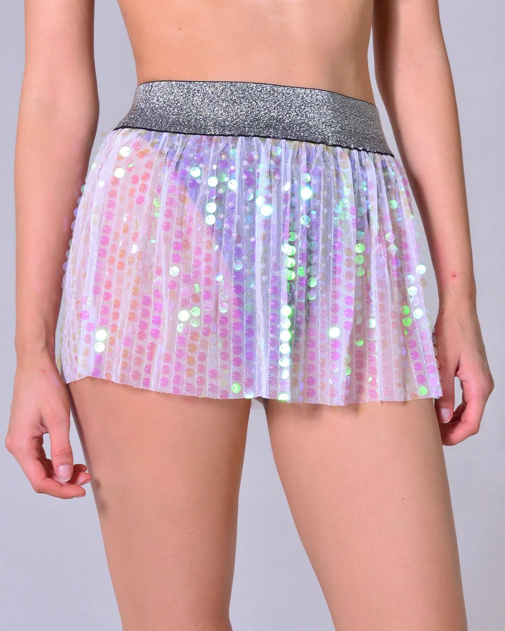 Iridescent Mini Sequin Skirt - Image 2