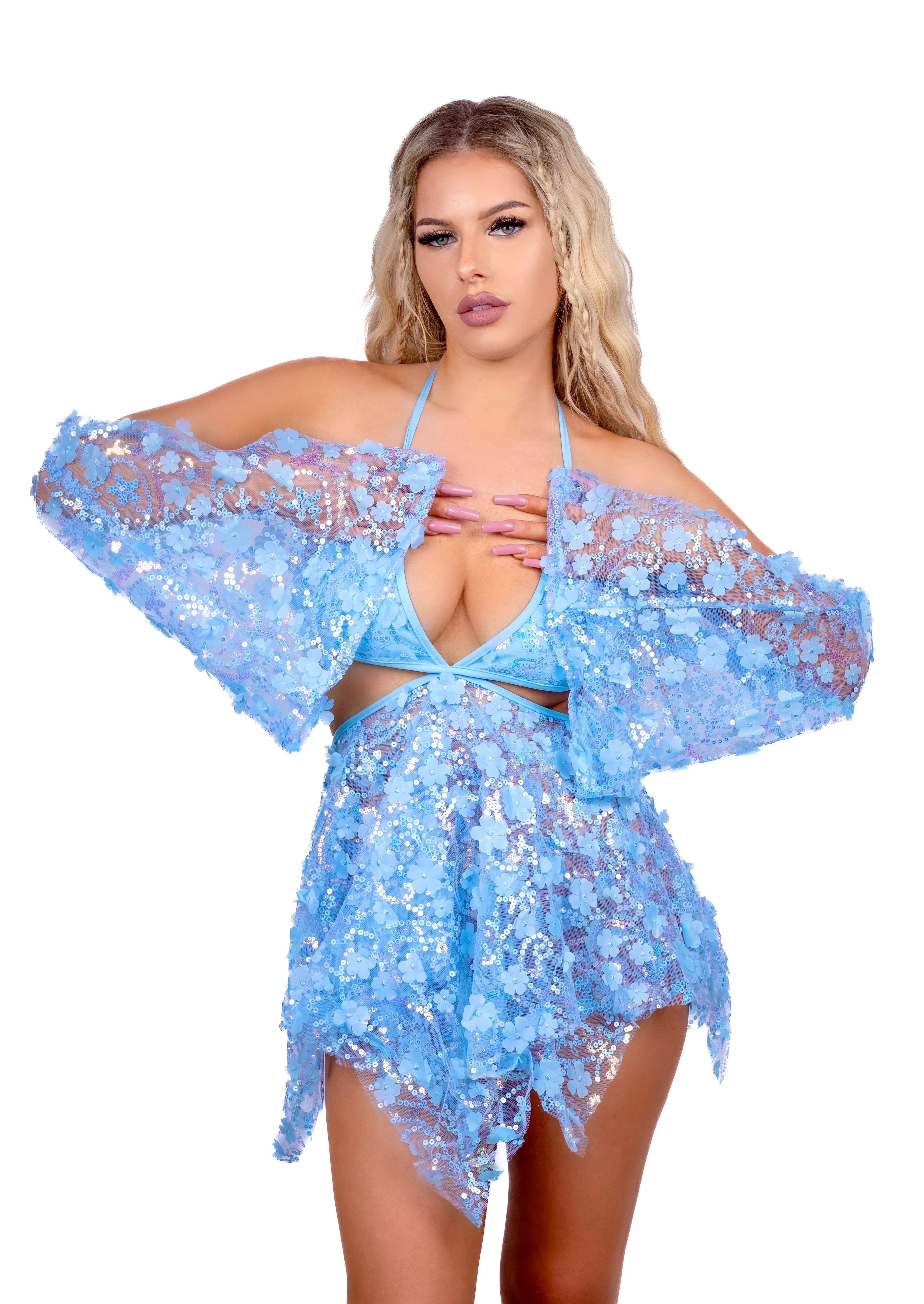 Sky Blue Fairy Blossom Dress - Image 4