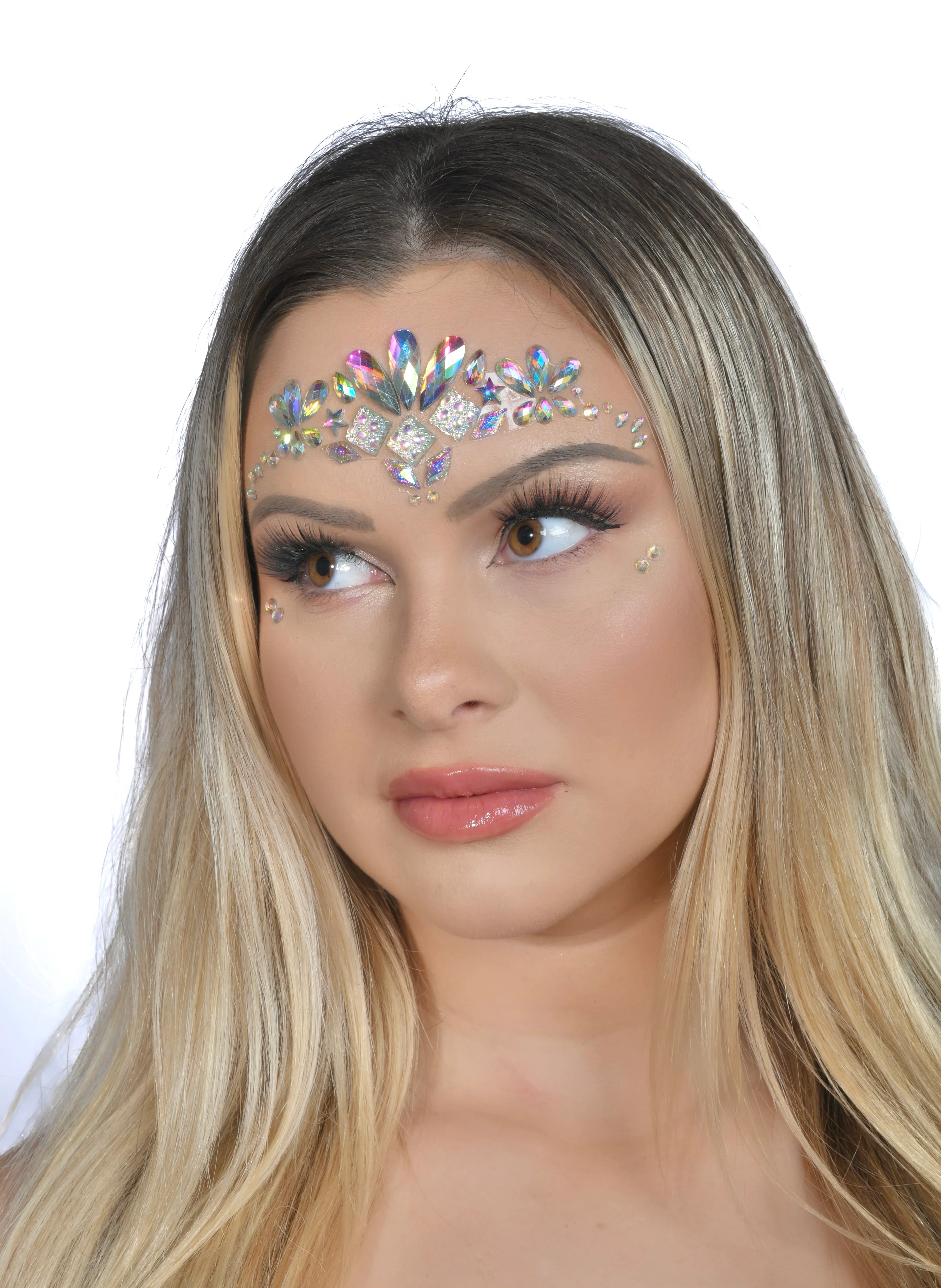 Iridescent Rhinestone Crystal Face Jewels