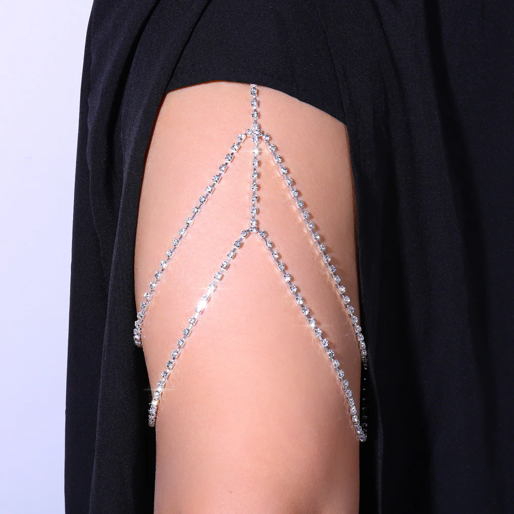 Layered Rhinestone Leg Wrap, Leg Chains - Image 2