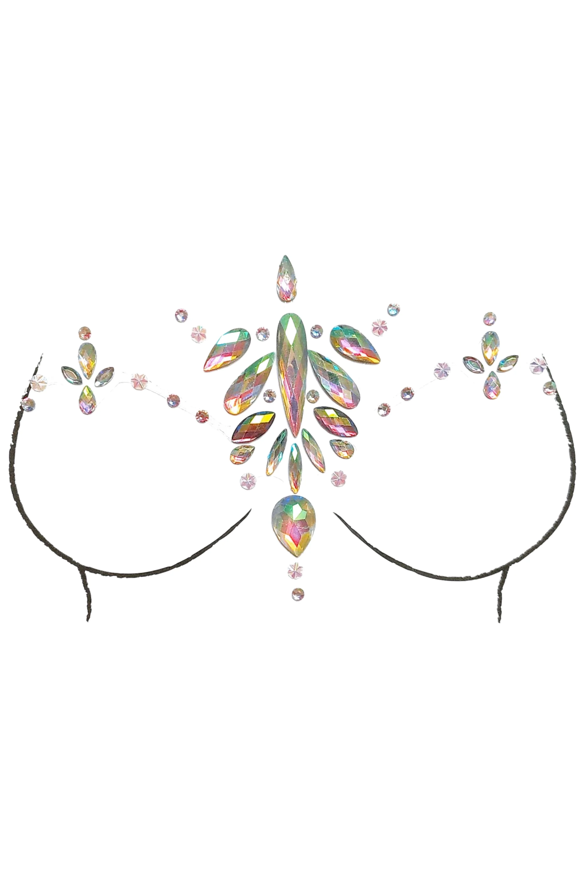 Mermaid Rhinestone Crystal Body Jewels, Chest Jewels