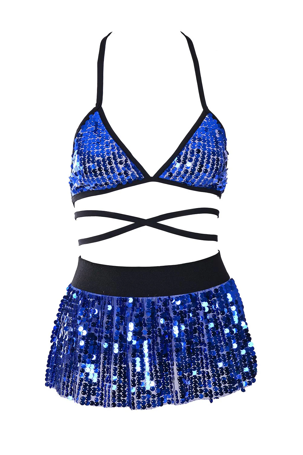 Ocean Blue Sequin Set (Top & Skirt) - Image 5