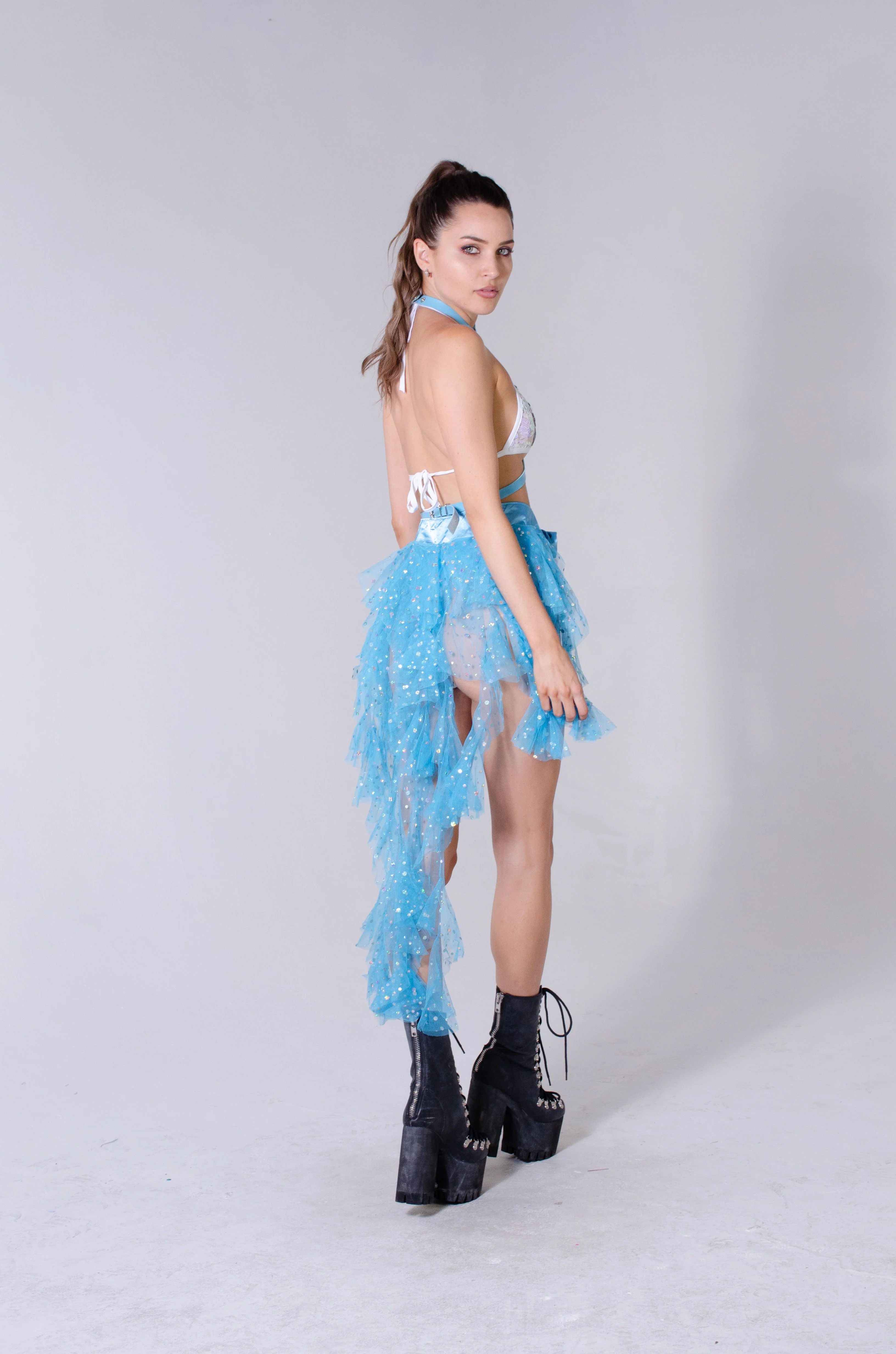 Ocean Wave Blue Long Skirt - Image 8