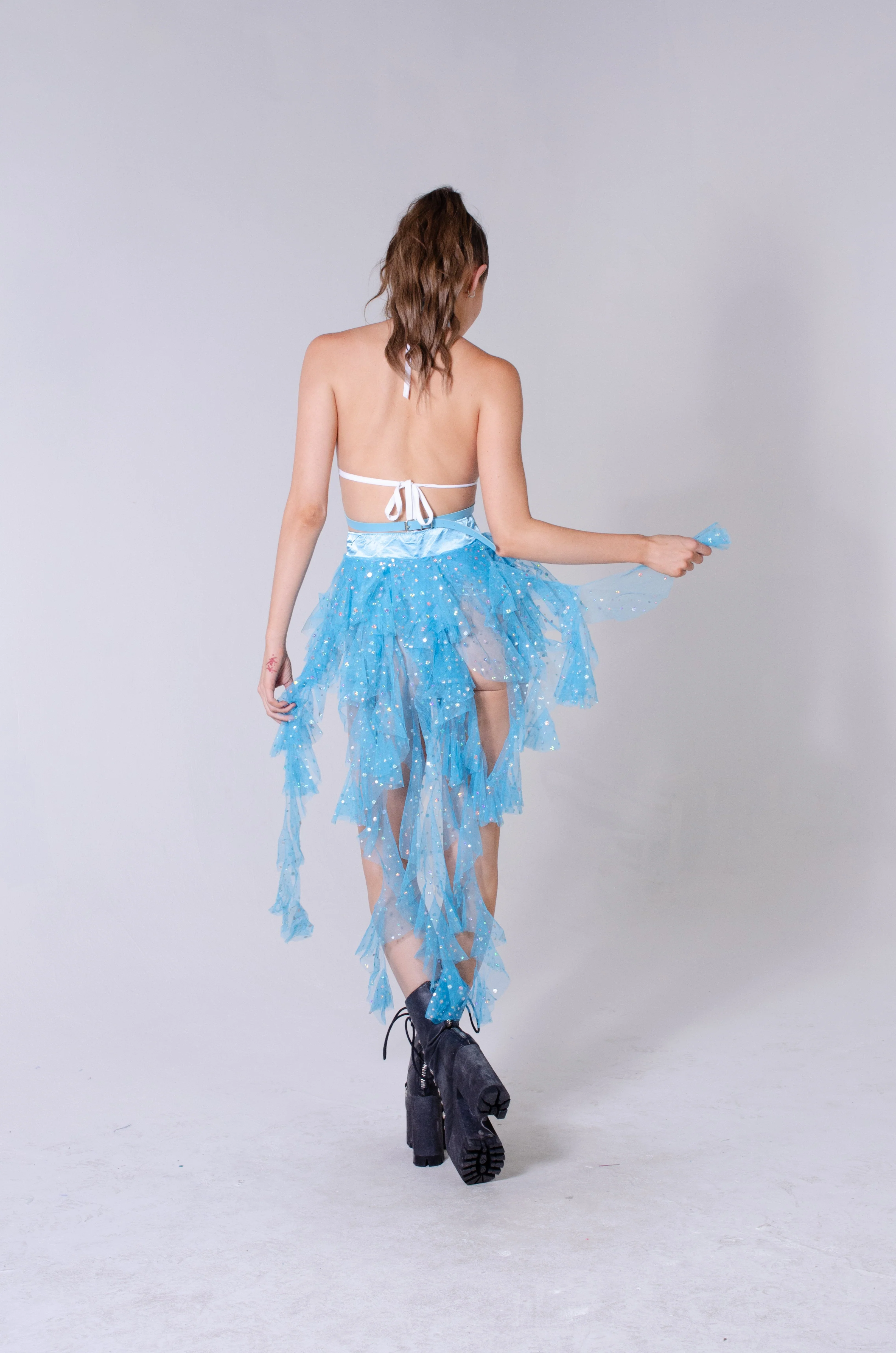 Ocean Wave Blue Long Skirt - Image 9