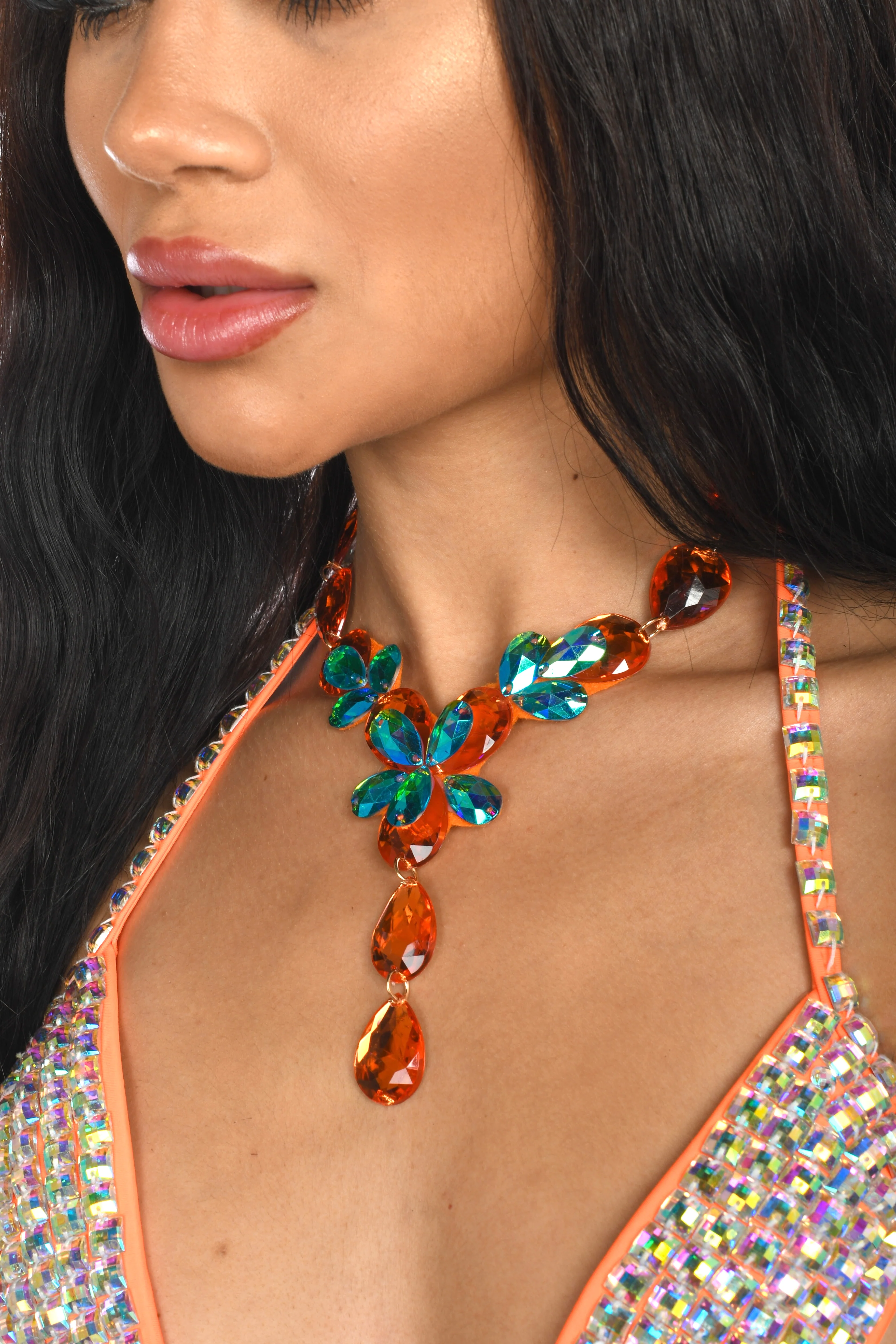 Orange/Blue Carnival Necklace - Image 6