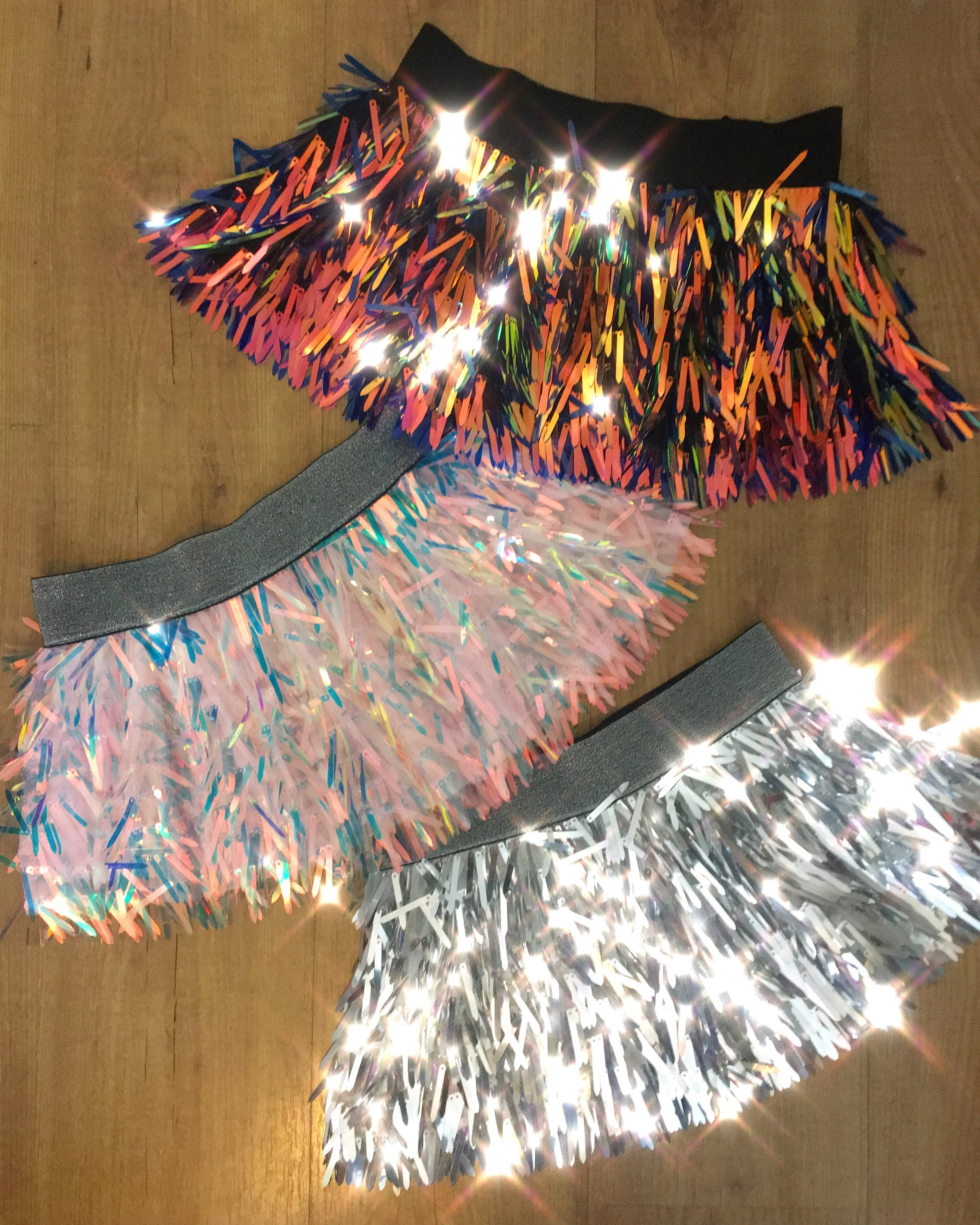 Outer Space Mini Sequin Skirt - Silver - Image 5