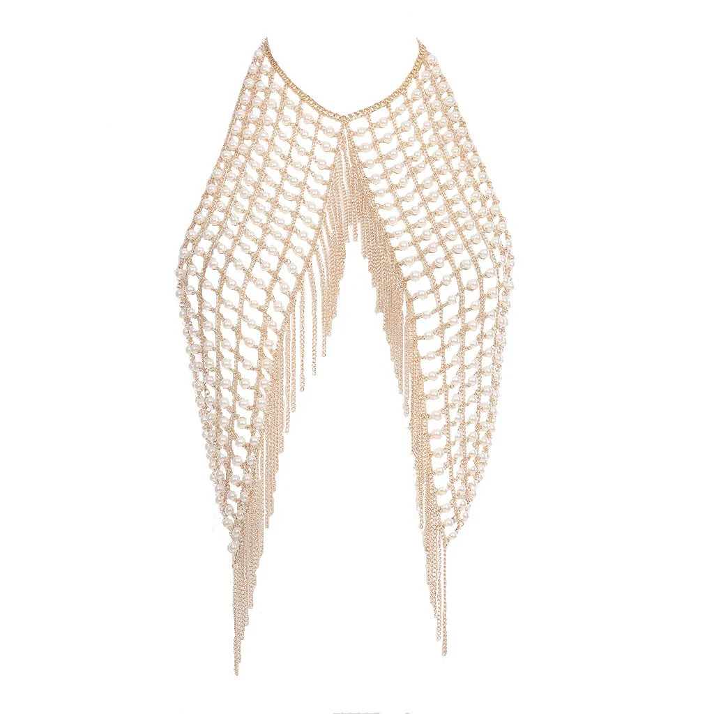 Pearl Tassel Chain Halter Top - Image 3