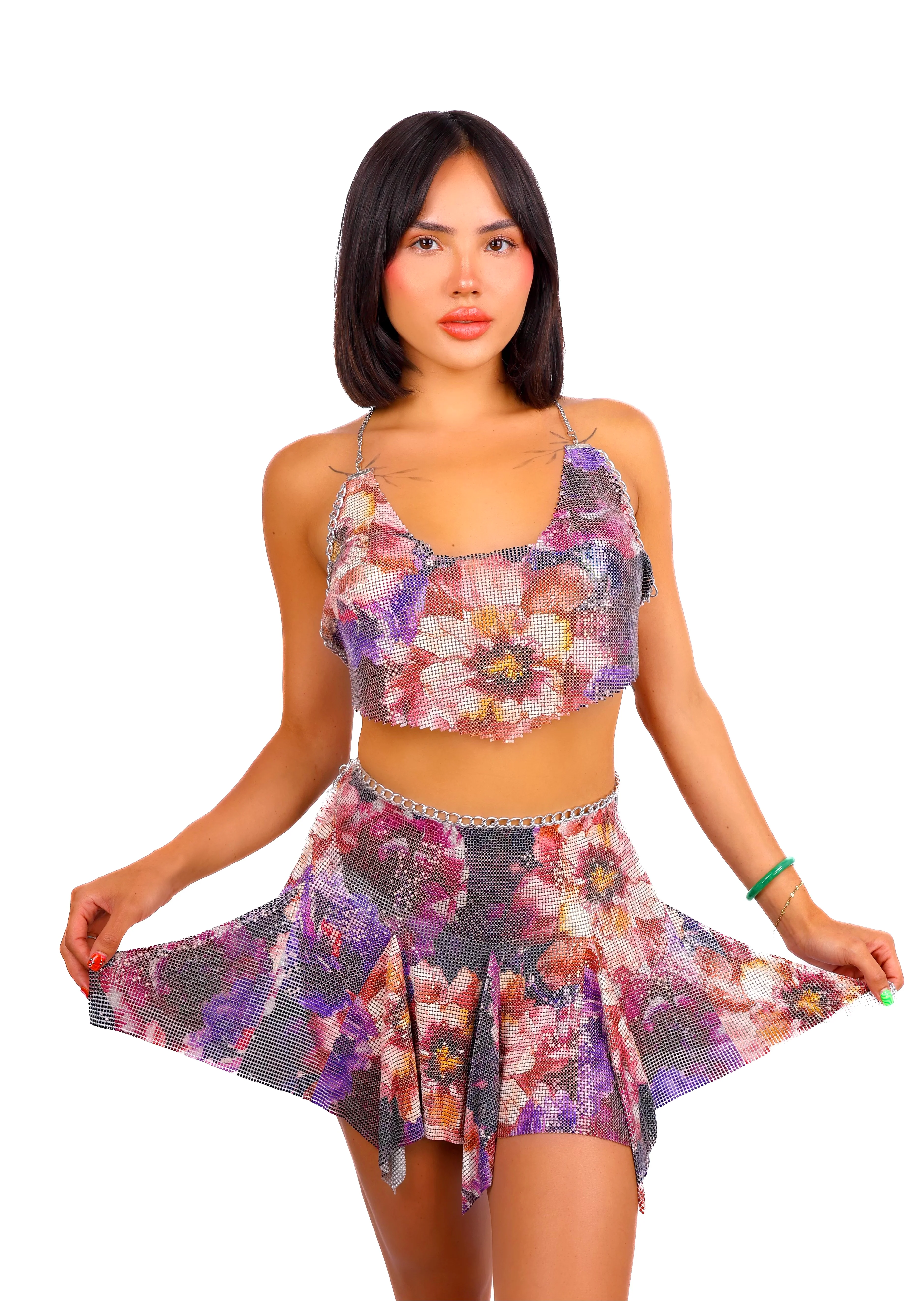 Floral Bloom Metallic Top - Image 3