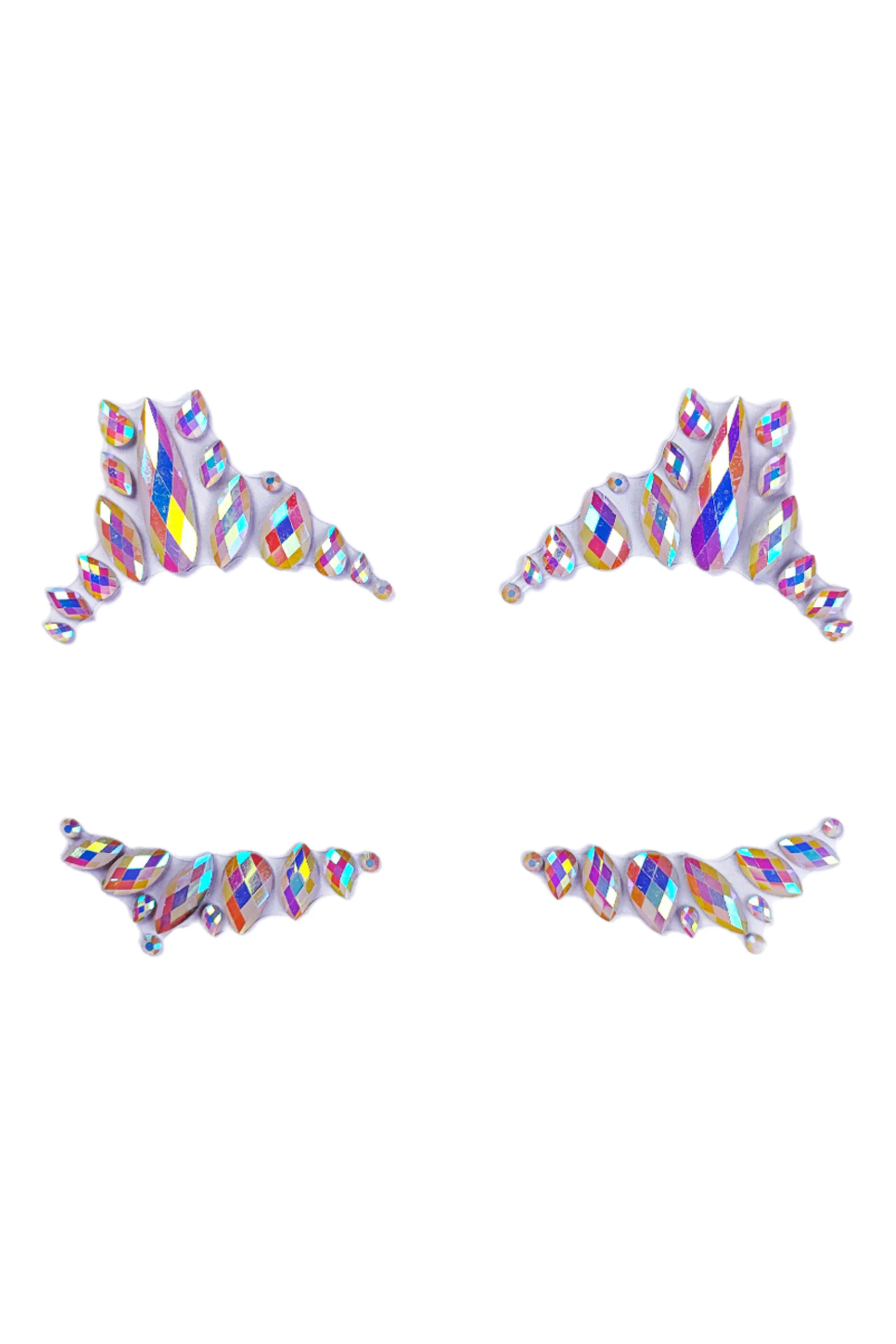 Pink Iridescent Rhinestone Crystal Face Jewels