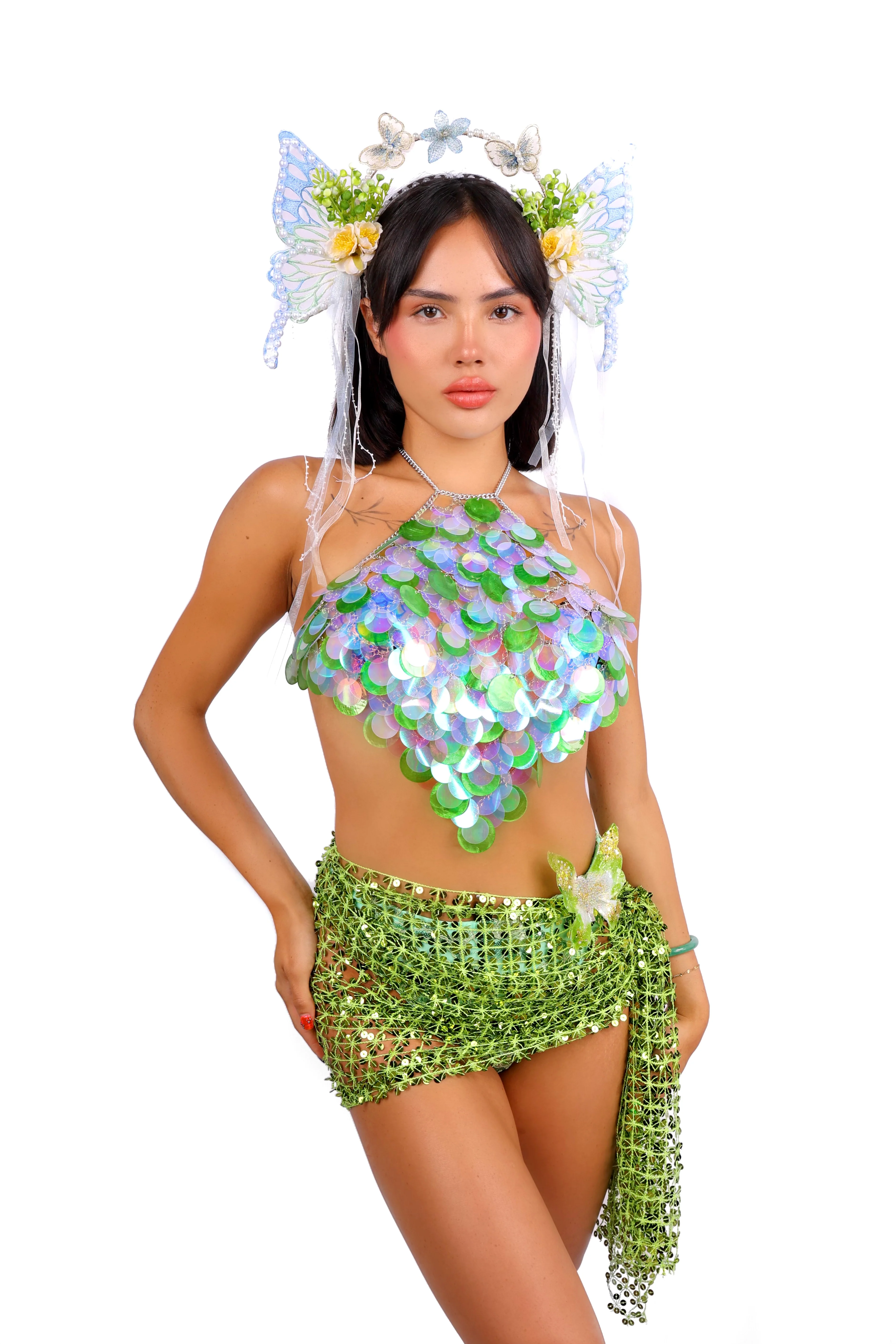 Green Jade Mermaid Scales Jewelry Top - Image 3
