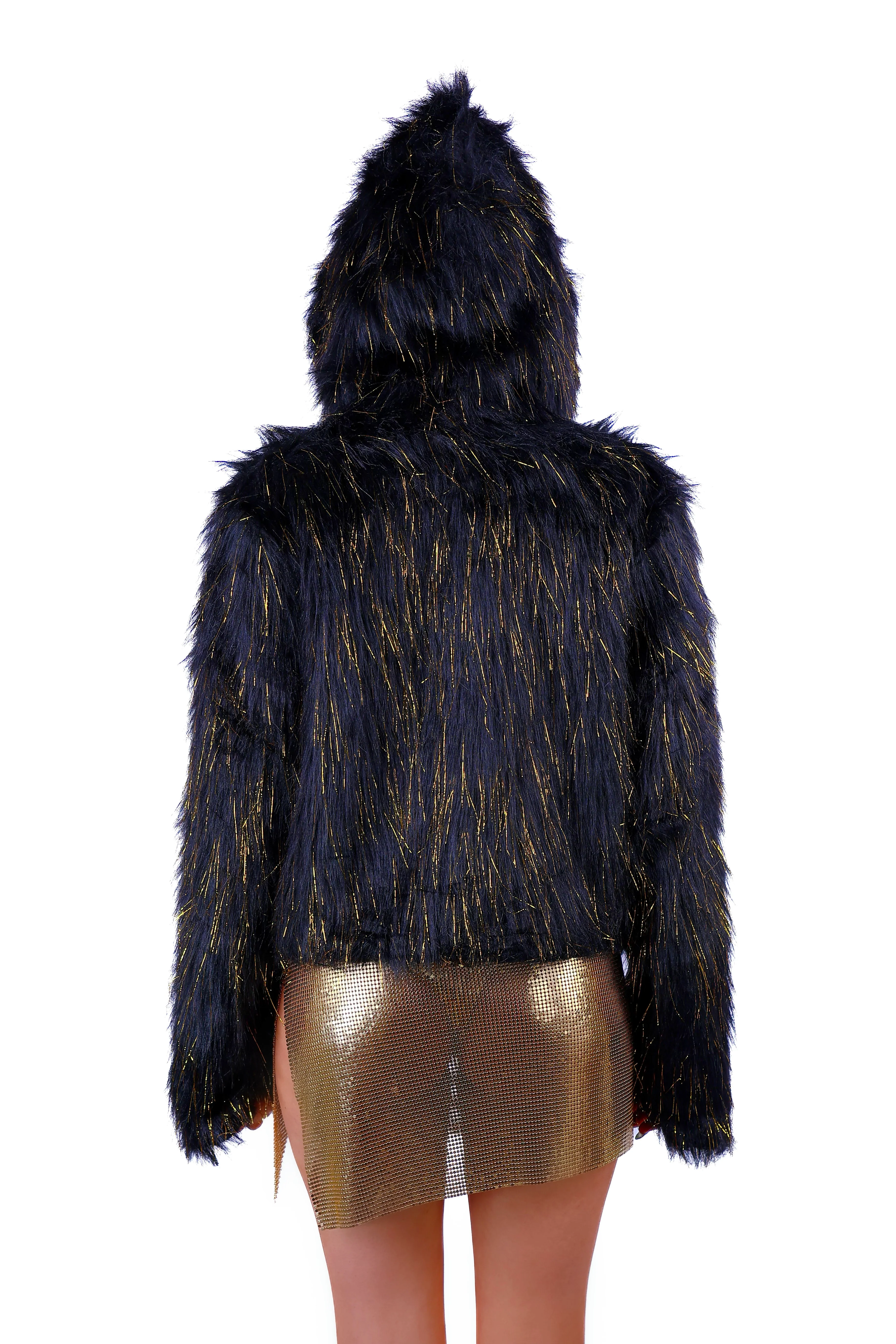 Midnight Shimmer Fuzzy Jacket - Image 4