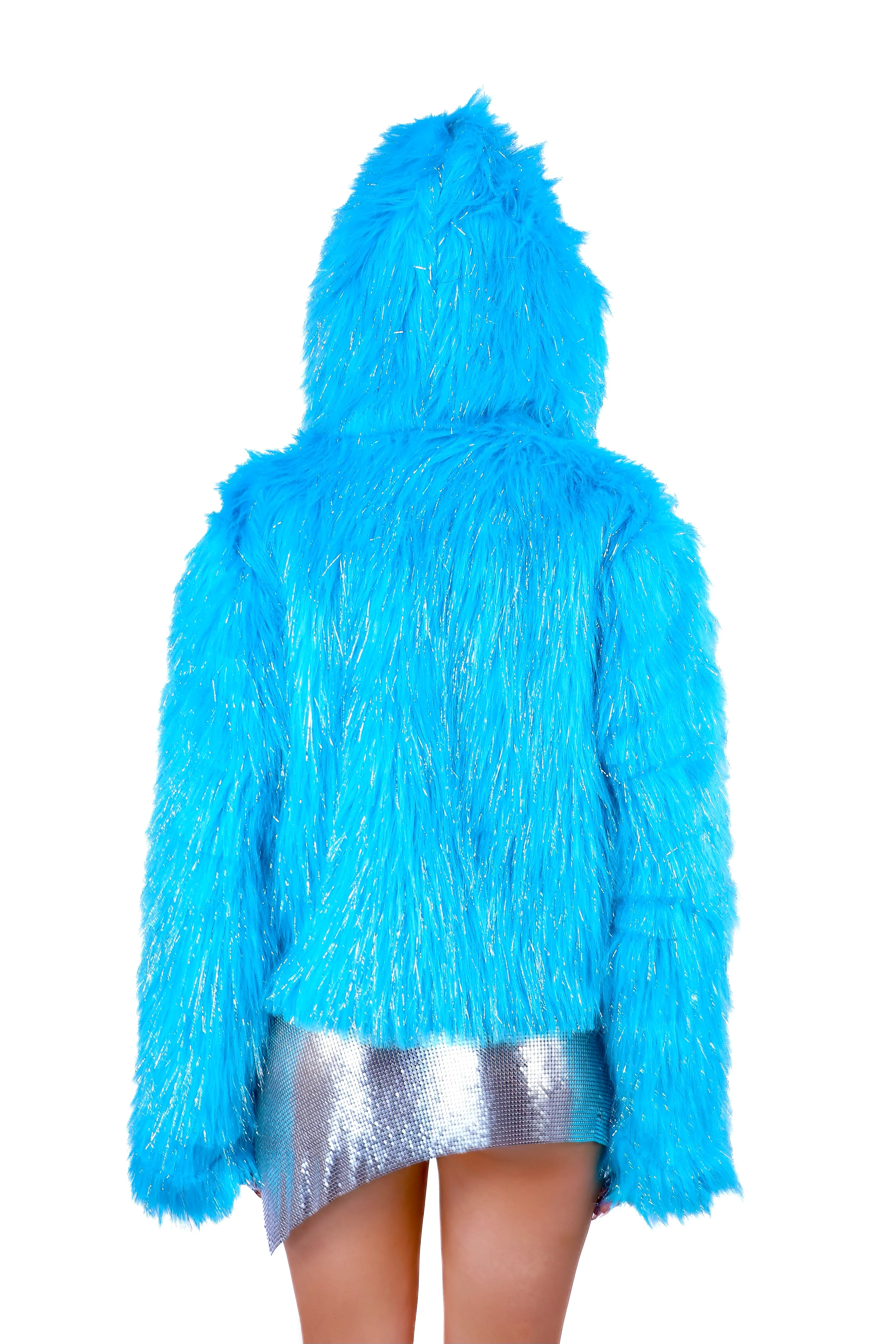 Blue Shimmer Fuzzy Jacket - Image 2