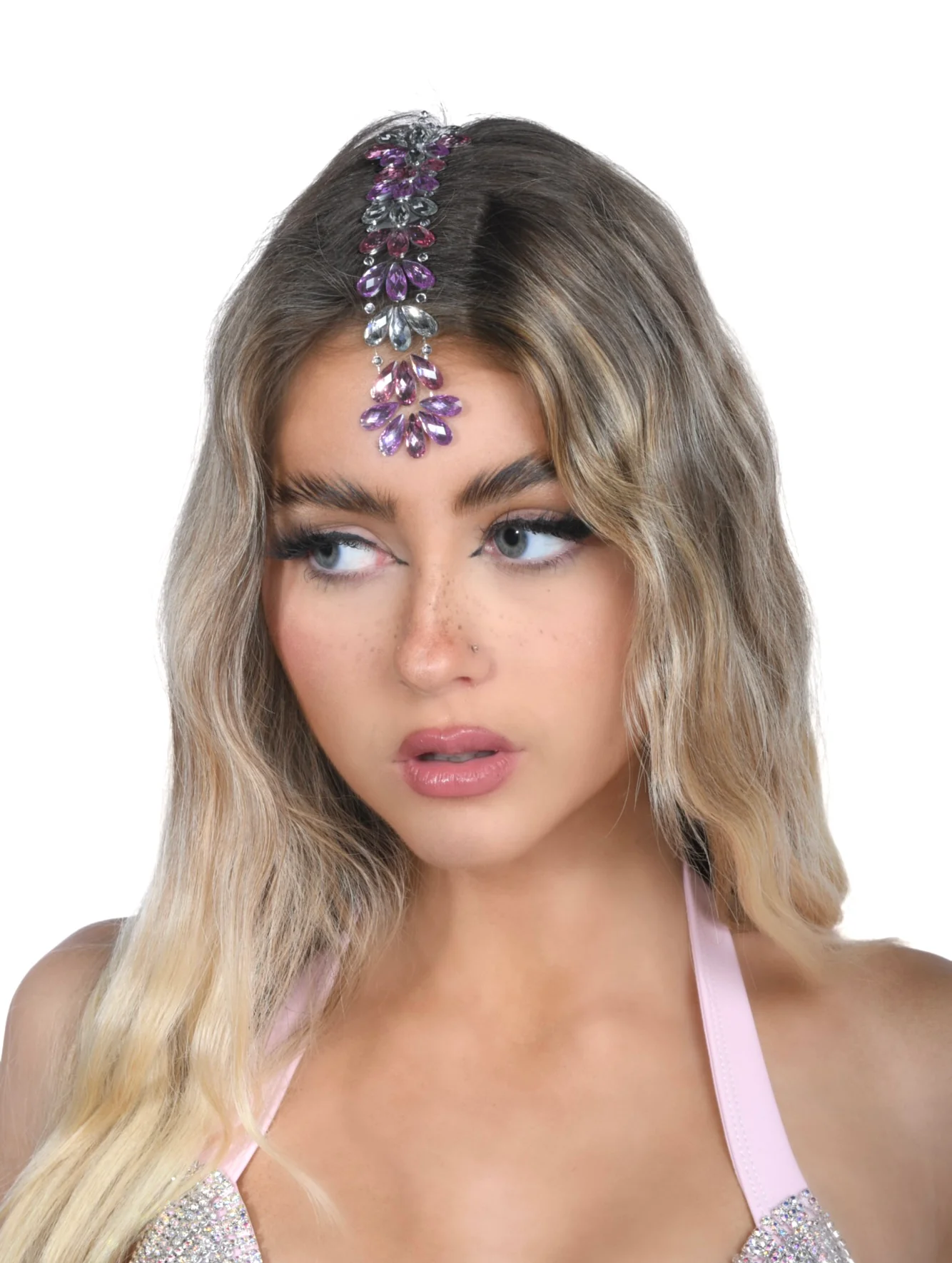 Pink Silver Hair Gem - Image 2