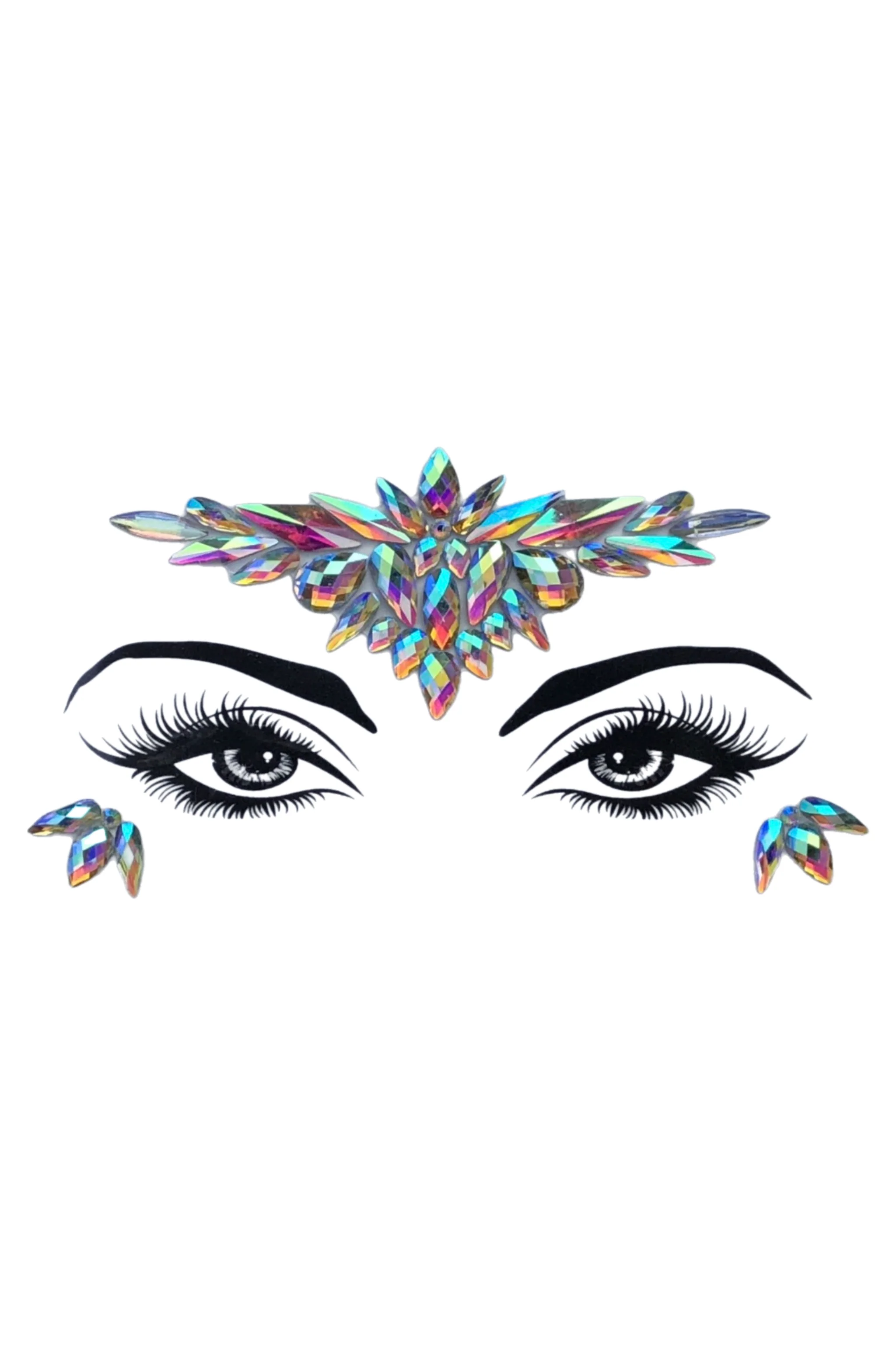 Pixie Iridescent Rhinestone Crystal Face Jewels