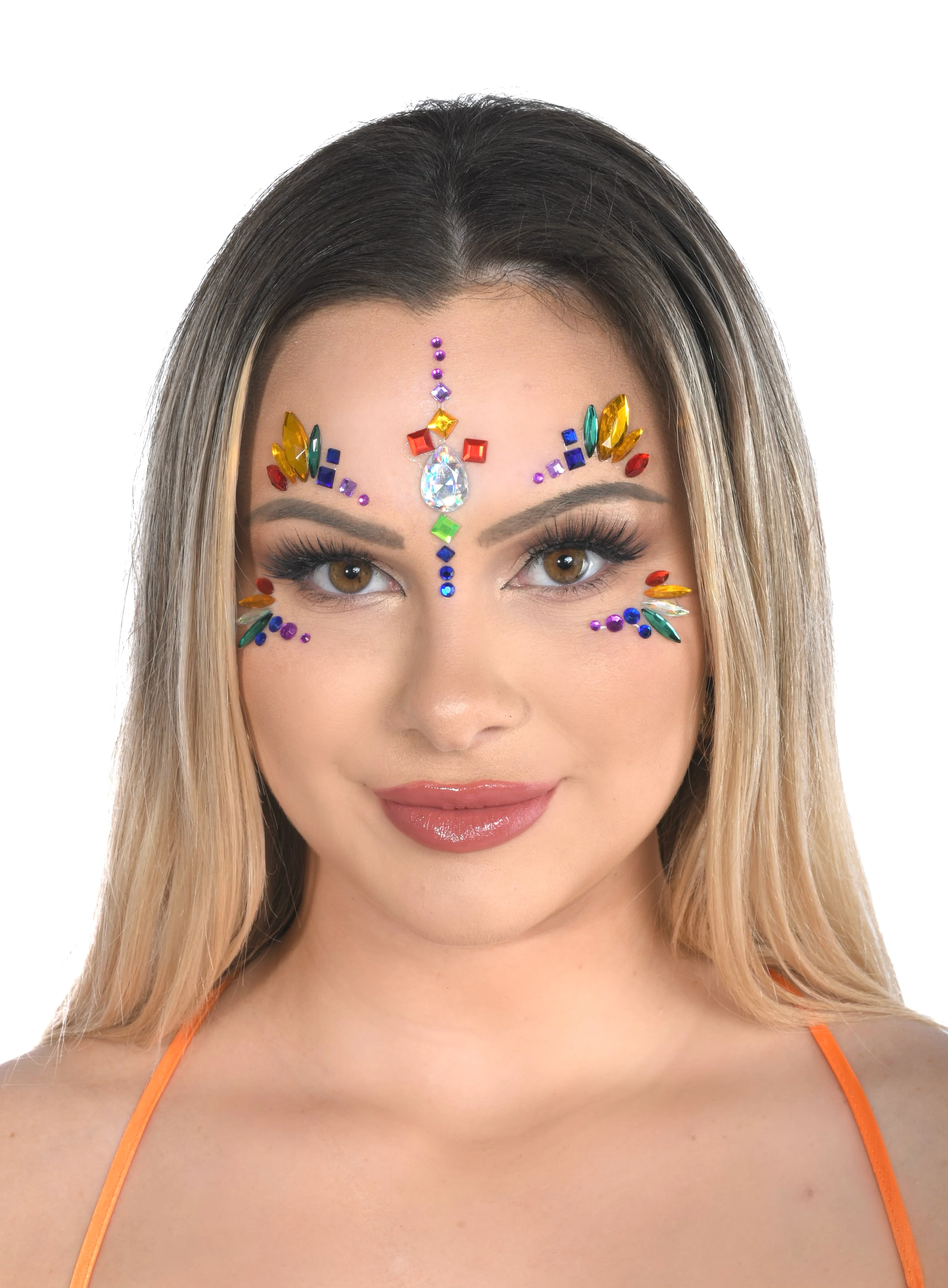 Rainbow Rhinestone Crystal Face Jewels